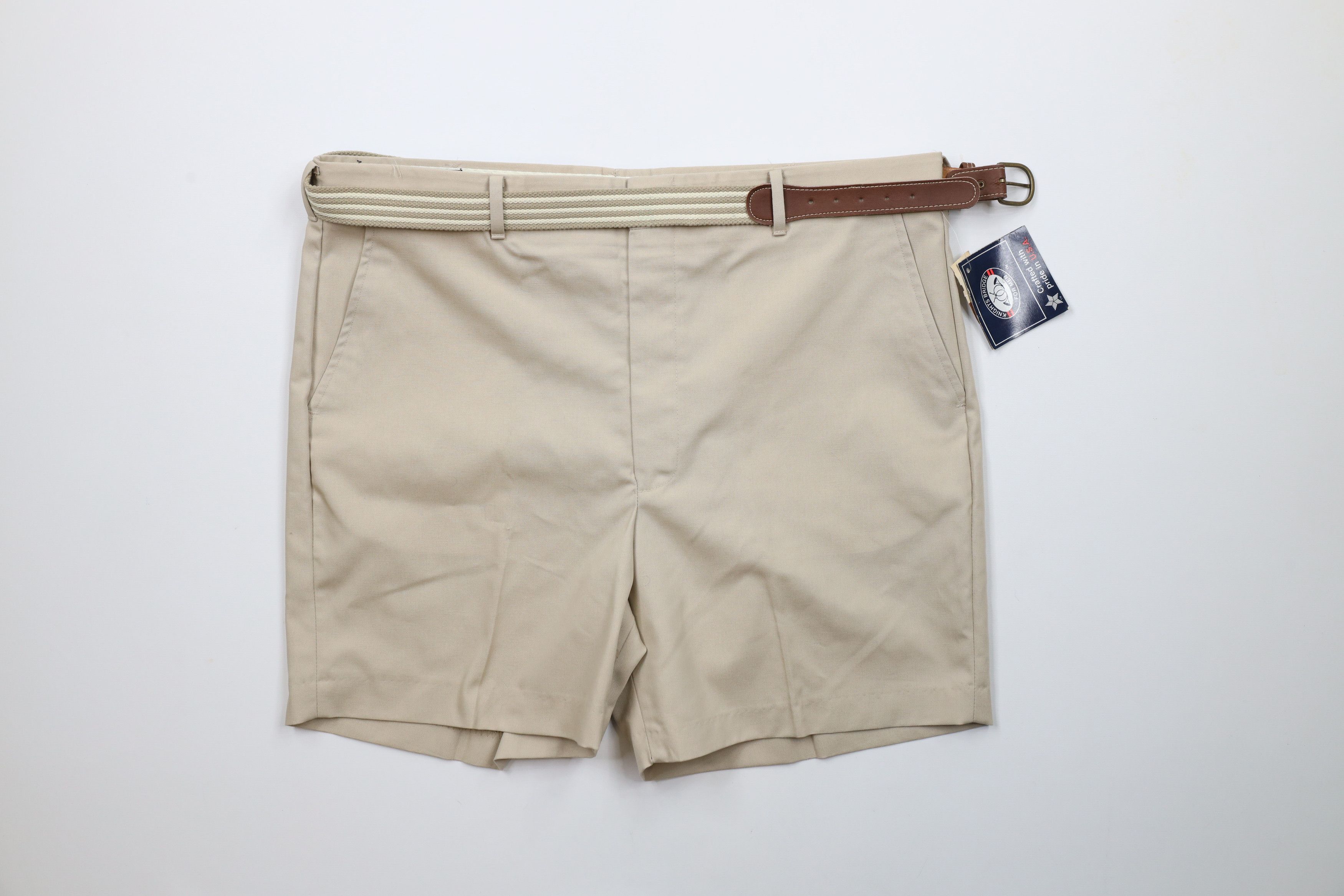 Deadstock Vintage 70s Streetwear Knee Chino Shorts Beige USA