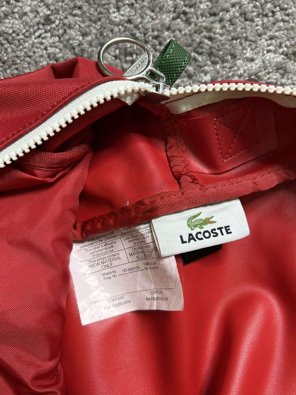 Lacoste Lacoste Nylon Retro Sport Bag Poppy Red Patch Size ONE SIZE - 8 Thumbnail