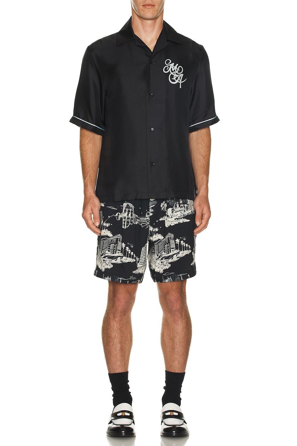 Amiri o1orln1025 MA Swirl Bowling Shirt in Black Size US S / EU 44-46 / 1 - 4 Thumbnail