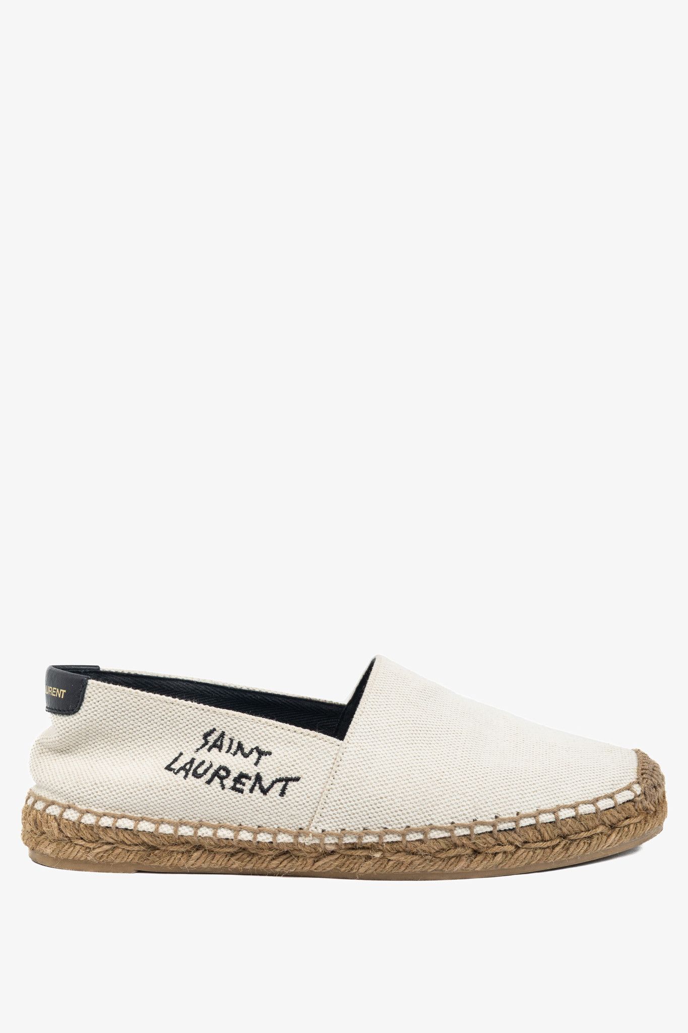 Saint Laurent Paris Saint Laurent Canvas Embroidered-Logo Flat Espadrilles Size US 5 / IT 35 - 1 Thumbnail