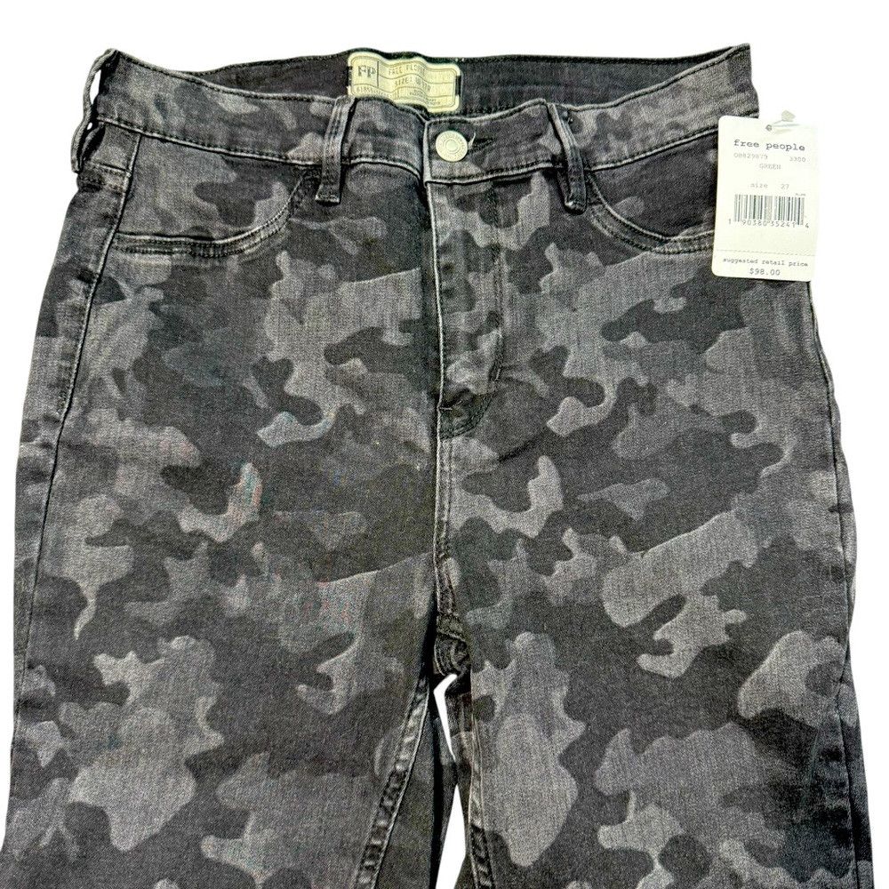 Free People NWT New $98 Free People Long & Lean High Waist Camo Skinny Size 27" / US 4 / IT 40 - 7 Thumbnail