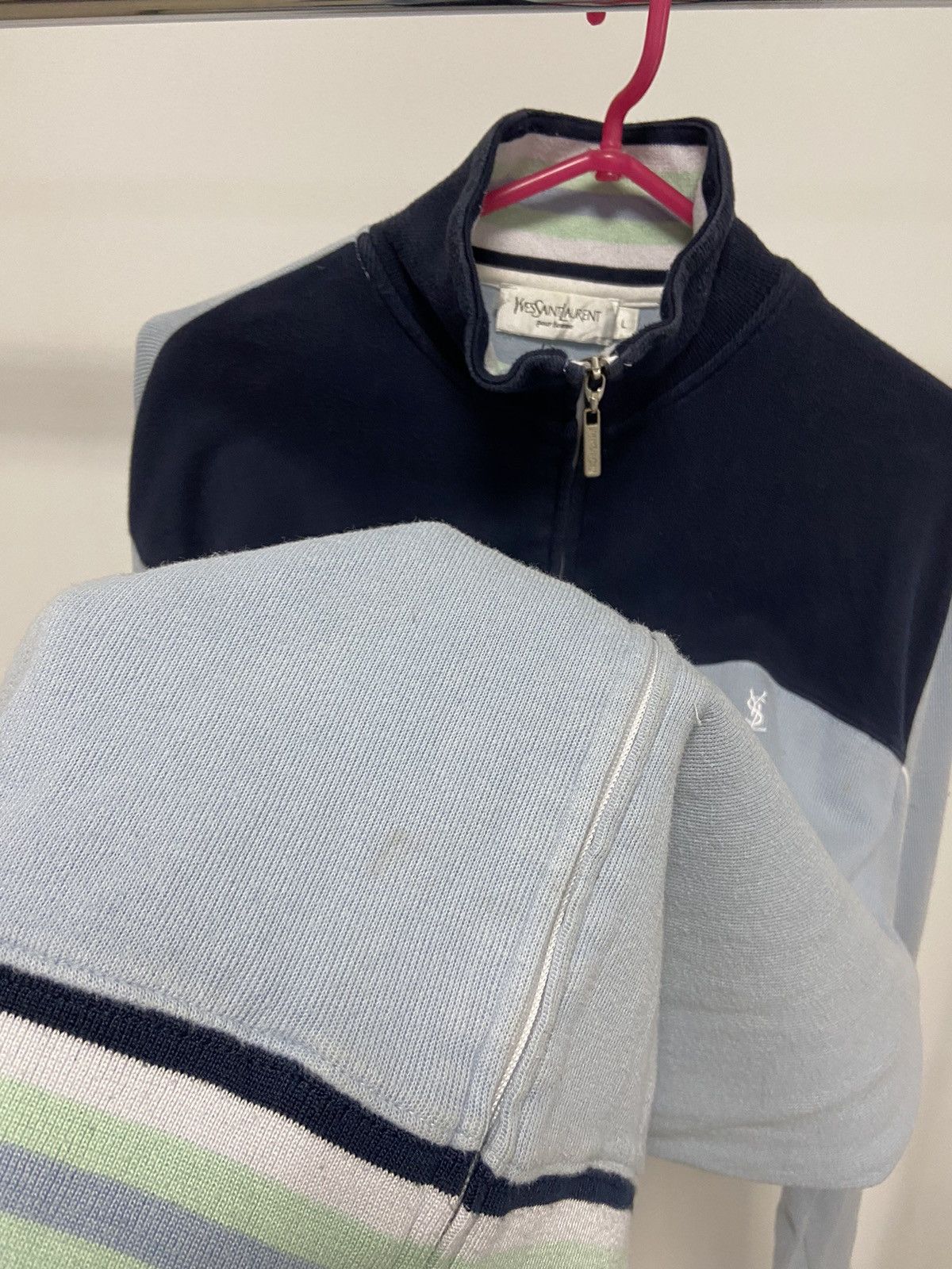 Vintage × Yves Saint Laurent Yves Saint Laurent Vintage Zip Sweatshirt Big Logo Luxury Size US L / EU 52-54 / 3 - 7 Thumbnail