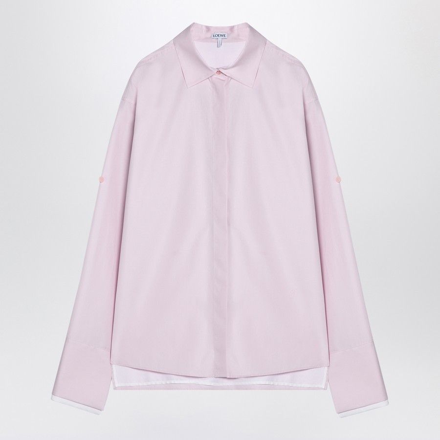Loewe o1d2blof0824 Cotton Turn-Up Shirt in Pink Size XS / US 0-2 / IT 36-38 - 1 Thumbnail