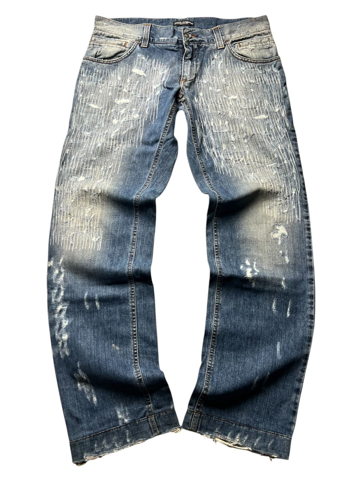 Dolce & Gabbana Dolce & Gabbana Boro Stitching Distressed Jeans Size US 35 - 2 Thumbnail