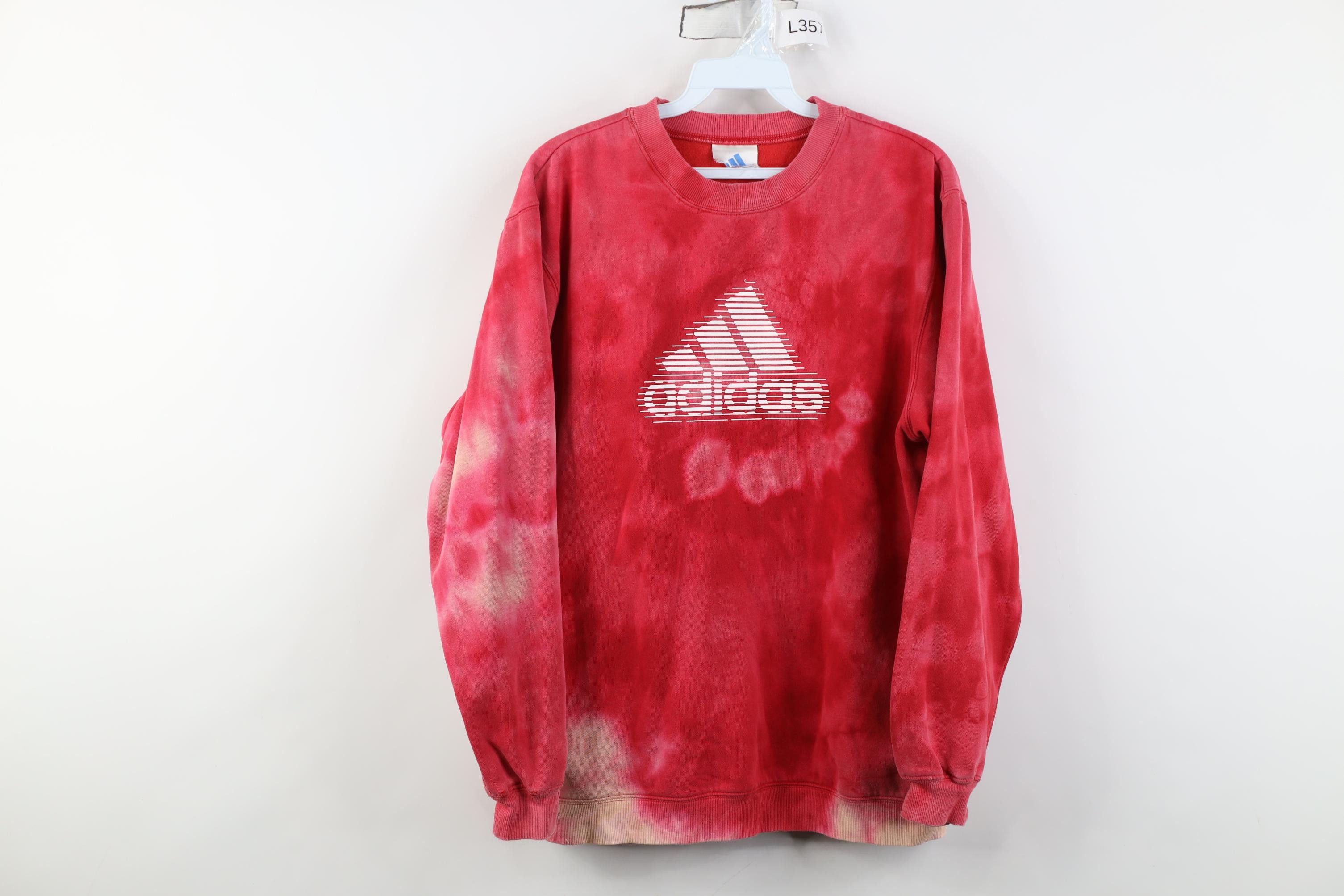 Adidas Vintage 90s Y2K Adidas Acid Wash Crewneck Sweatshirt Red Size L / US 10 / IT 46 - 1 Thumbnail