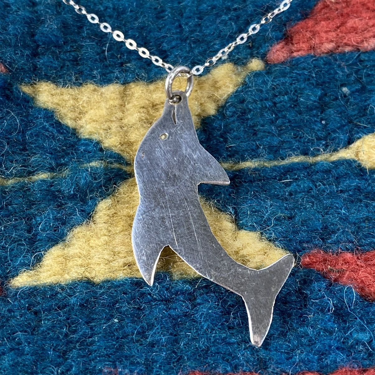 Japanese Brand × Kapital × Vintage Vintage Sterling Silver Dolphin Pendant Necklace Nautical Size ONE SIZE - 3 Thumbnail
