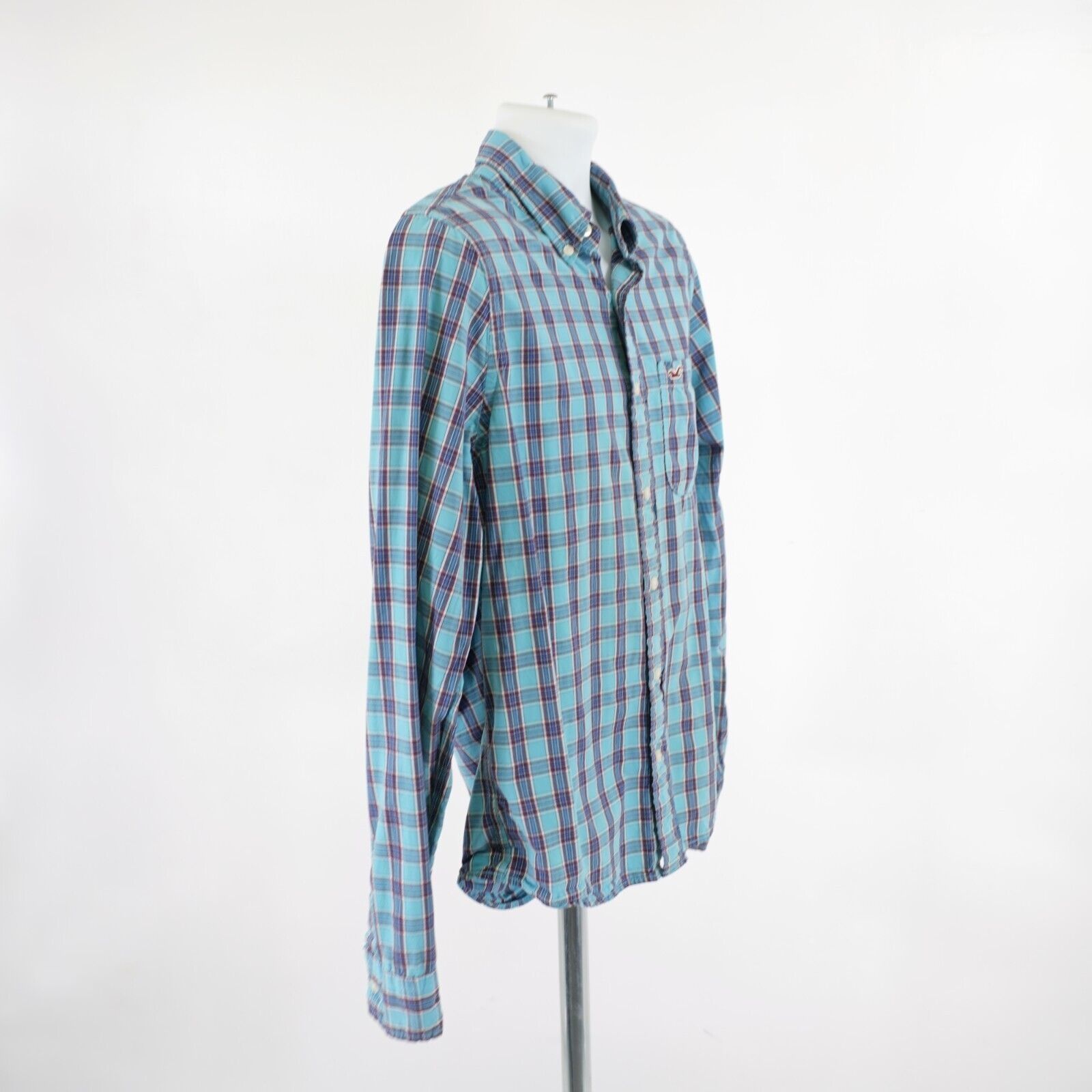 Hollister Hollister Teal Blue Red Plaid XL Button Down Pocket Front Size US XL / EU 56 / 4 - 8 Thumbnail