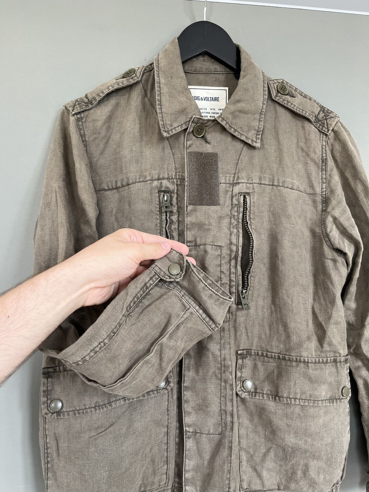 Zadig & Voltaire Zadig & Voltaire Kid Lin Lave Military Linen Jacket Size S / US 4 / IT 40 - 11 Thumbnail