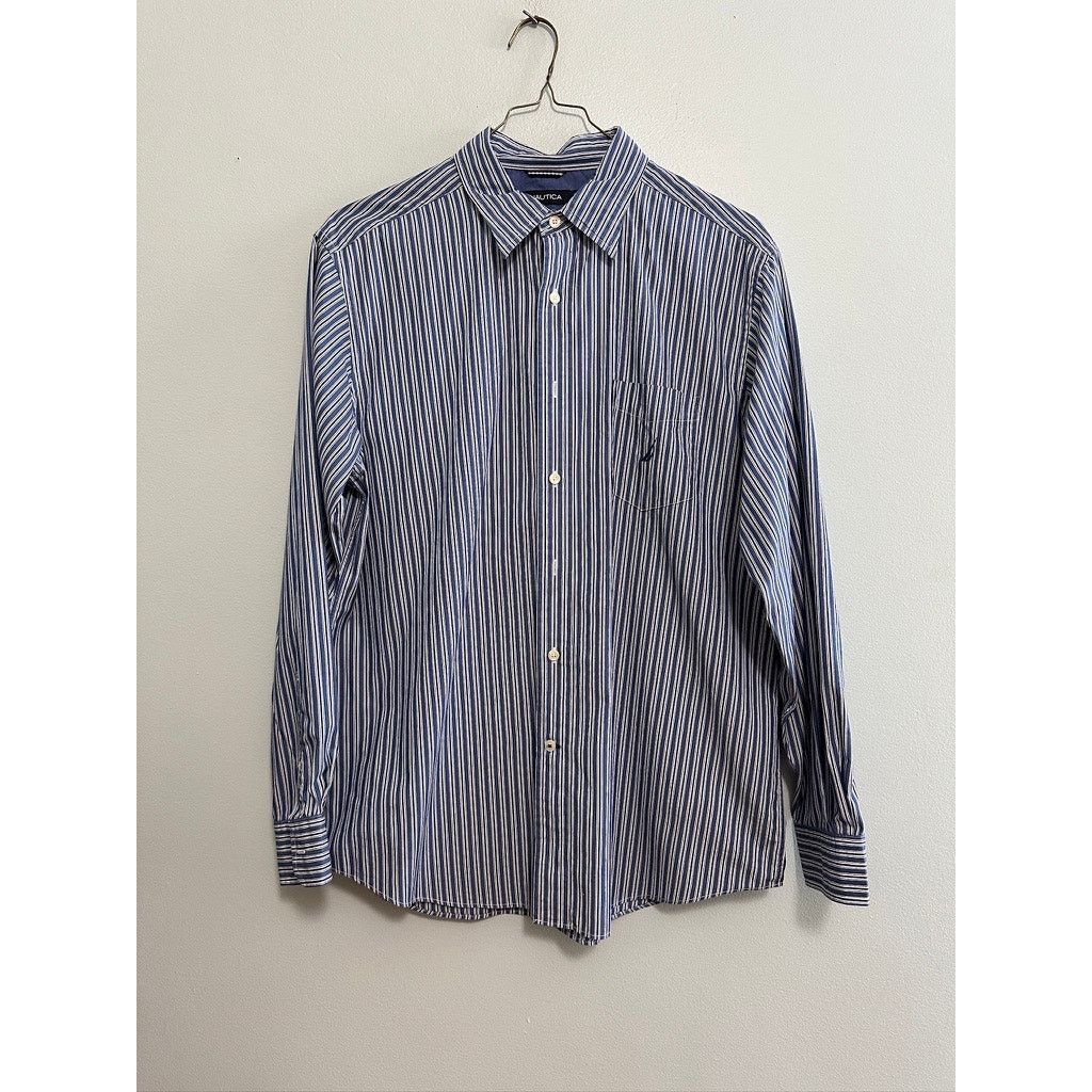 Nautica Nautica blue striped button down size L Size US L / EU 52-54 / 3 - 2 Thumbnail