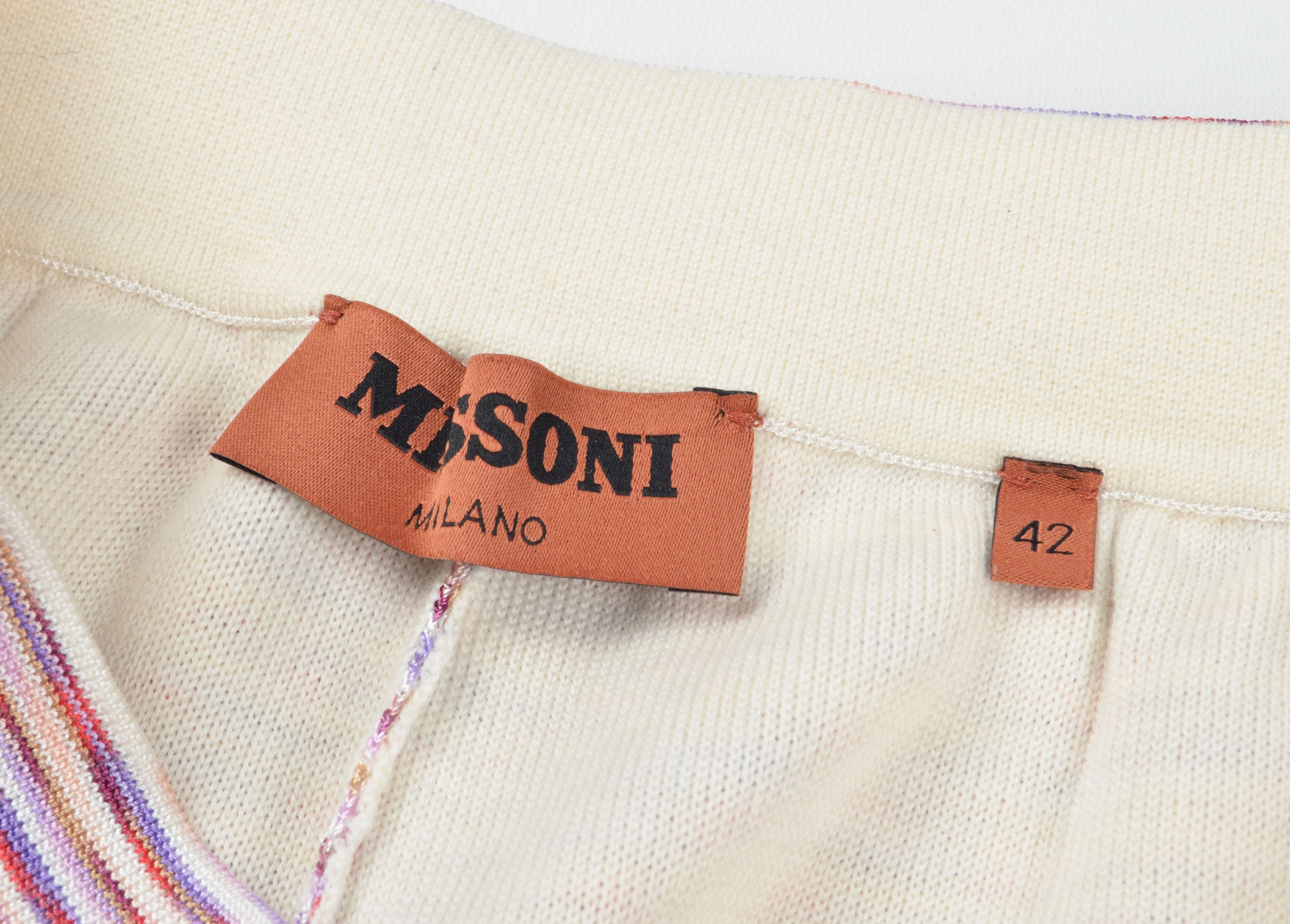 Missoni Missoni Milano Flared Psychedelic Wool Blend Knitted Pants Size 25" / US 0 / IT 36 - 7 Thumbnail