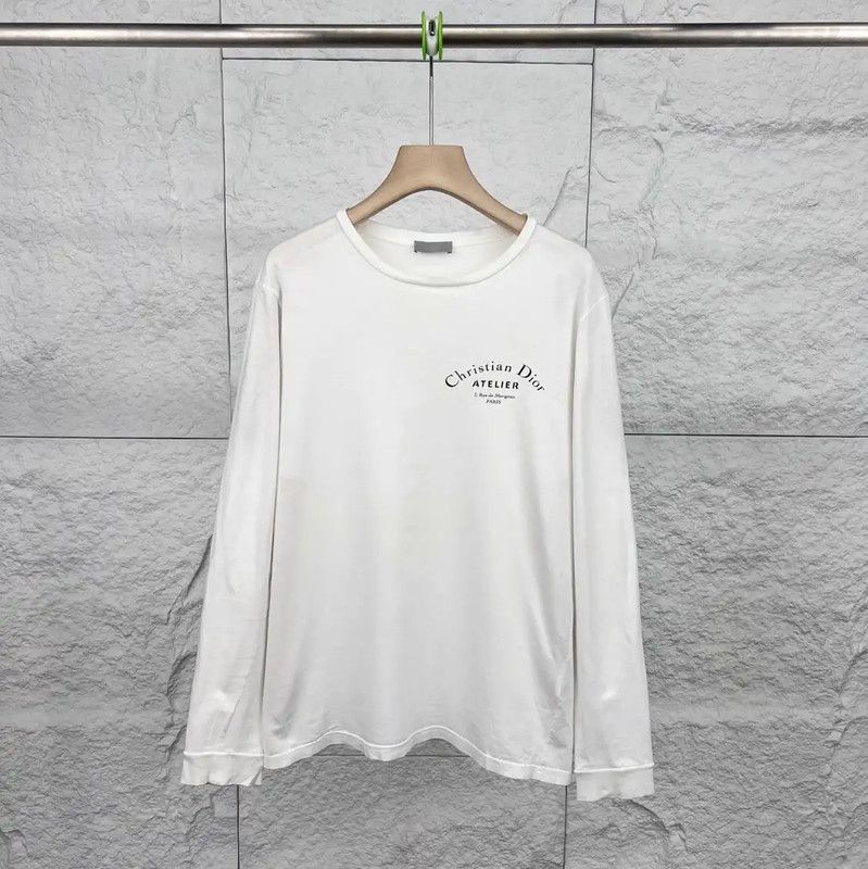 Dior White Cotton Long Sleeve T-Shirt 0089
