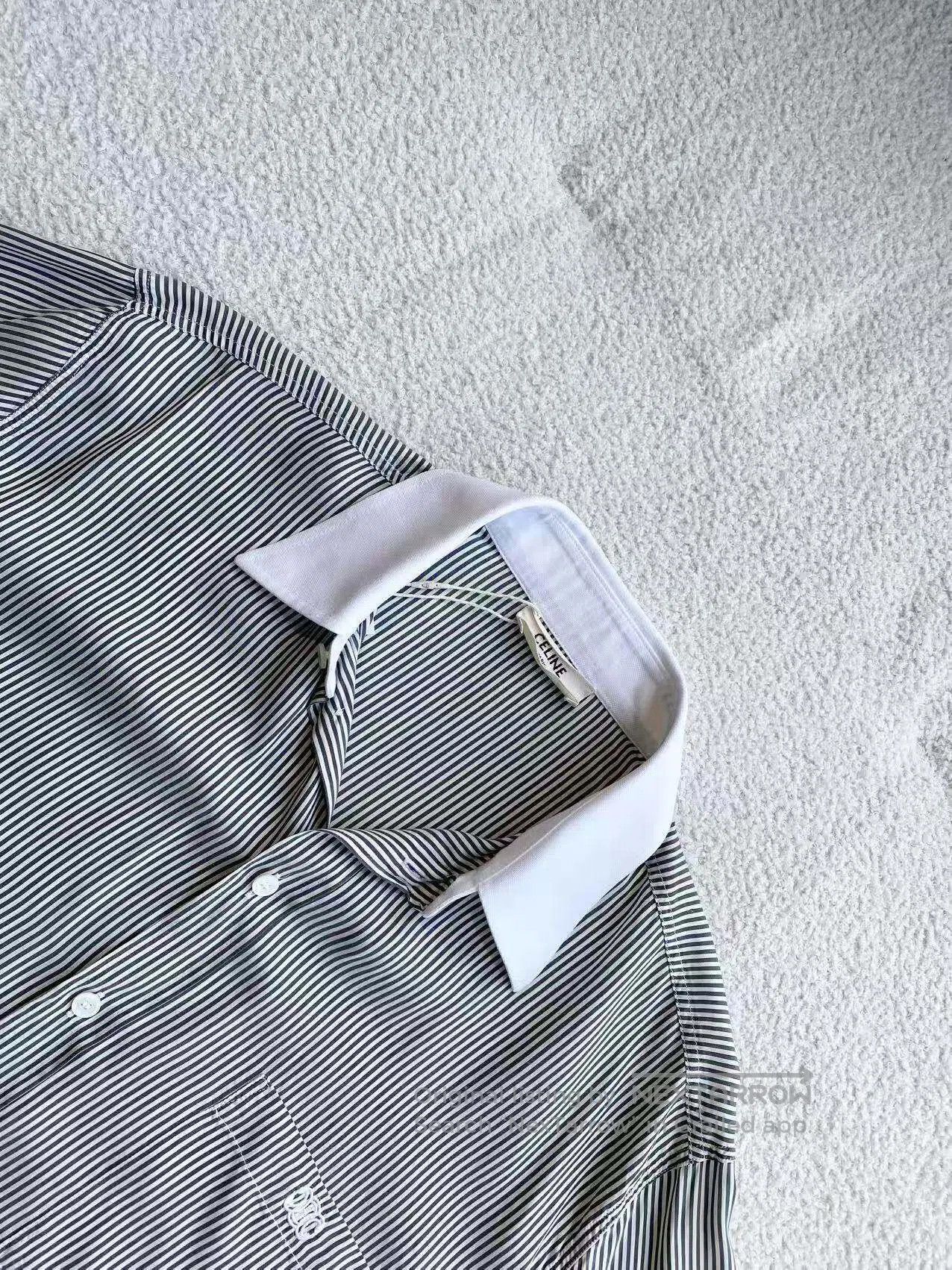 Celine Celine Striped logo shirt| Size 4XL / US 24-26 - 4 Thumbnail