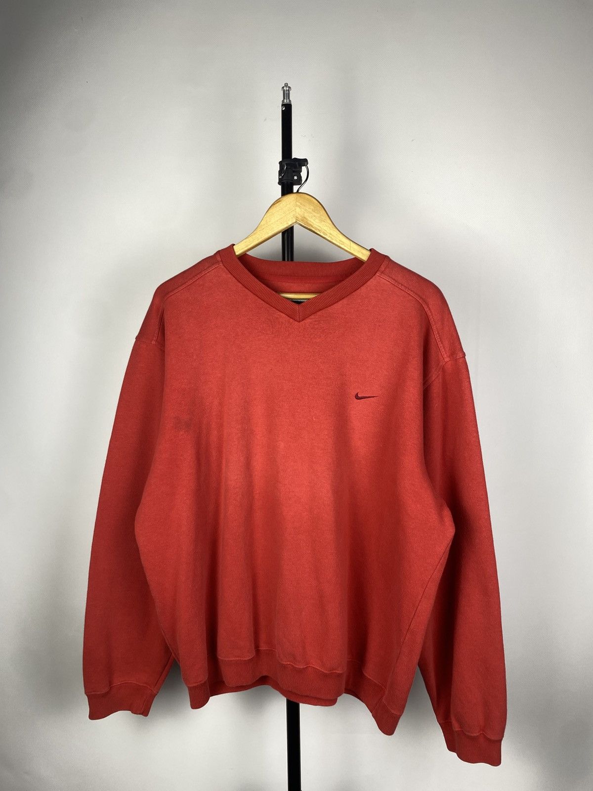 Nike × Vintage Vintage 90s Nike V-Neck sweatshirt sweater Size US L / EU 52-54 / 3 - 1 Thumbnail