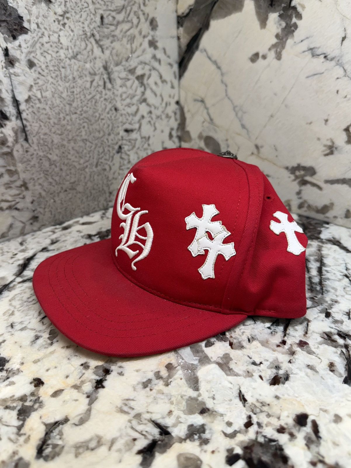 Chrome Hearts Chrome Hearts Cross Patch Hat Red White Baseball Cap Size ONE SIZE - 5 Thumbnail