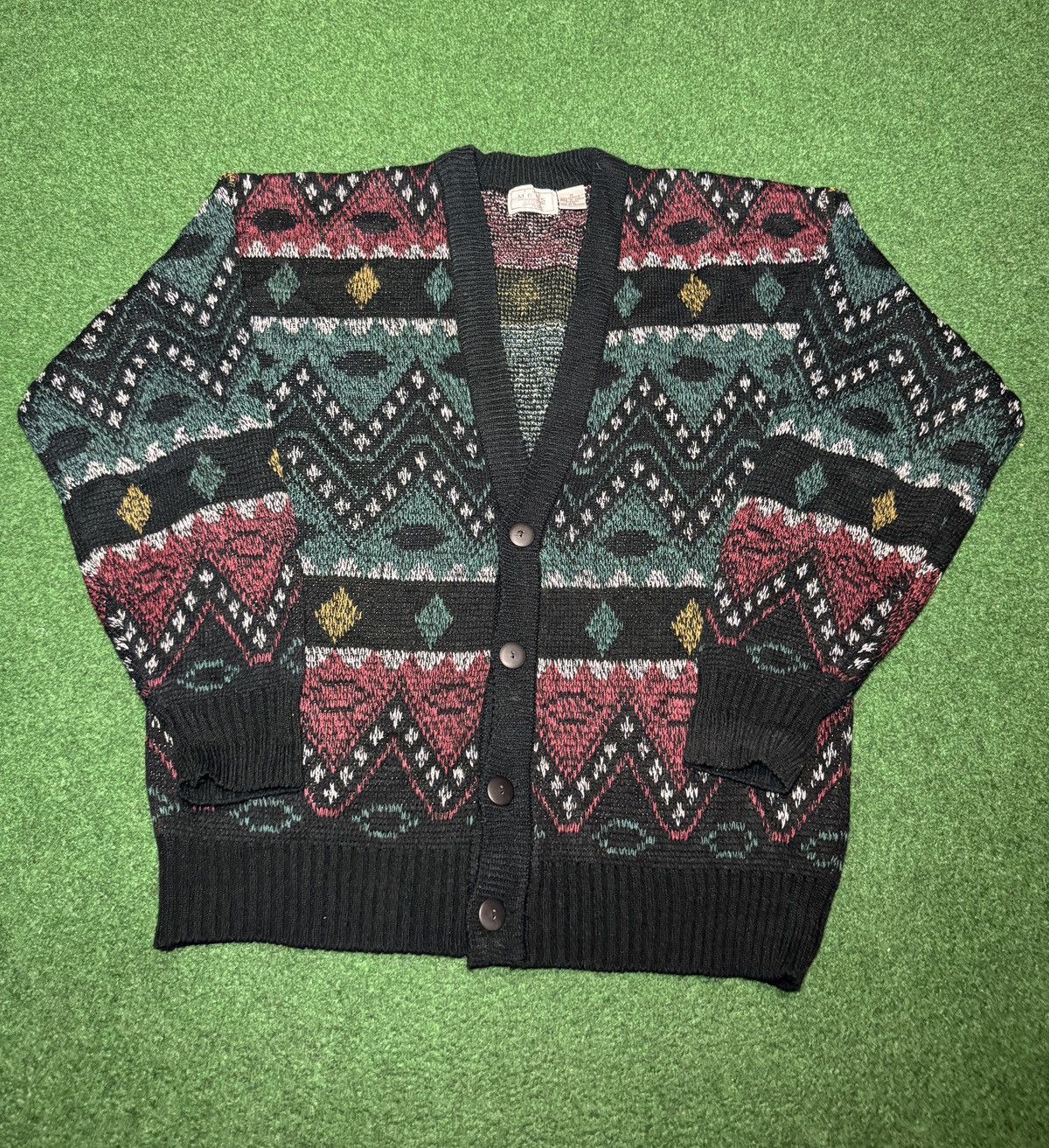 Sears Vintage Sears Hipster Grandpa Abstract M Oversized Cardigan Size US M / EU 48-50 / 2 - 1 Thumbnail
