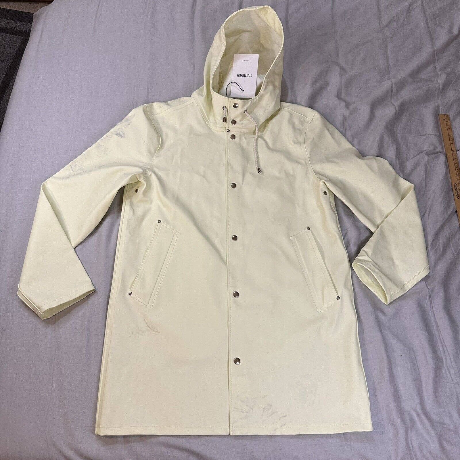 Stutterheim Stutterheim Raincoat Unisex M White PVC Jacket New /w Flaws ...
