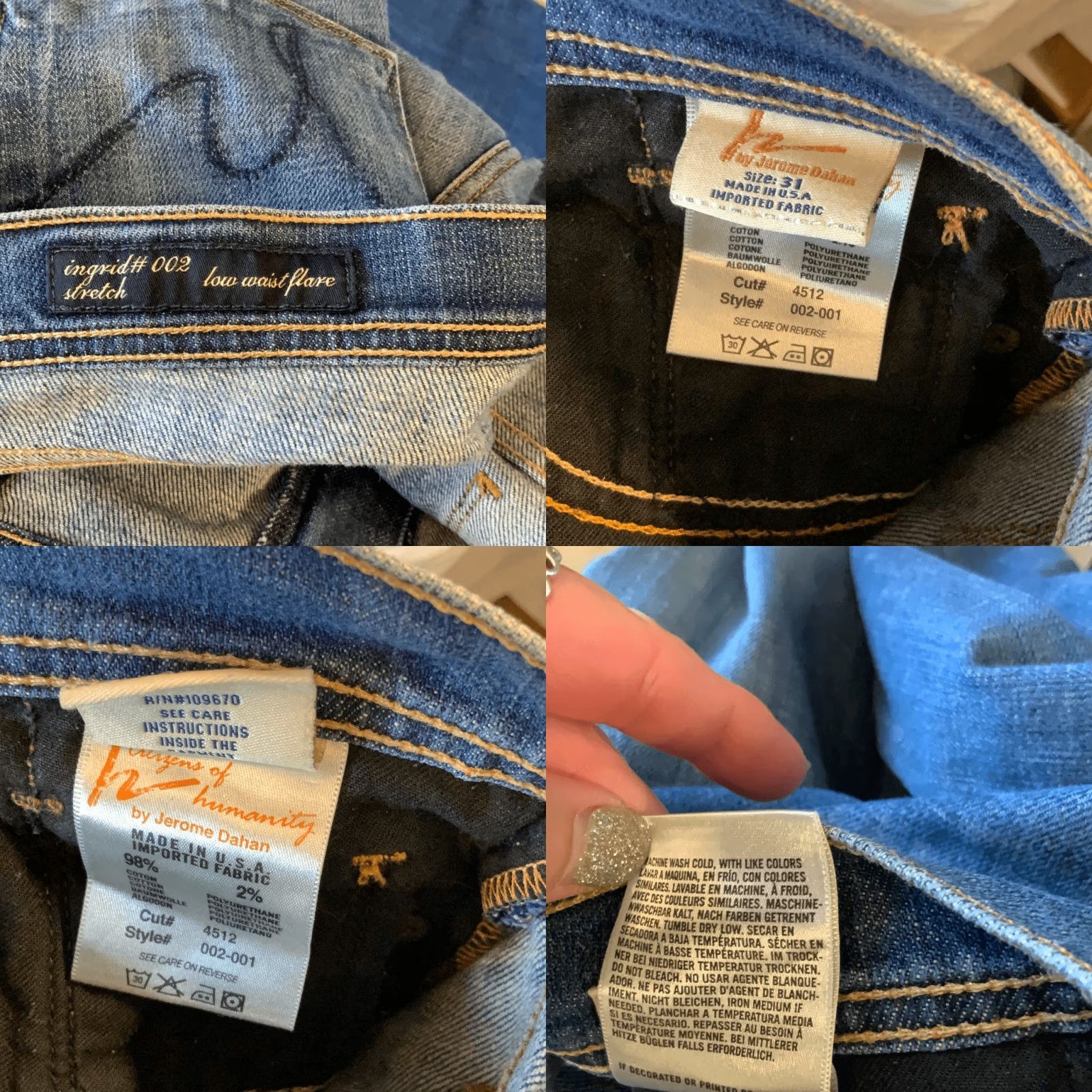 Citizens Of Humanity Citizens of Humanity Women Jeans Ingrid #002 Low Waist Flair 31 Blue Wide-Leg Stretch Jeans Womens Size 24" / US 00 / IT 34 - 8 Thumbnail