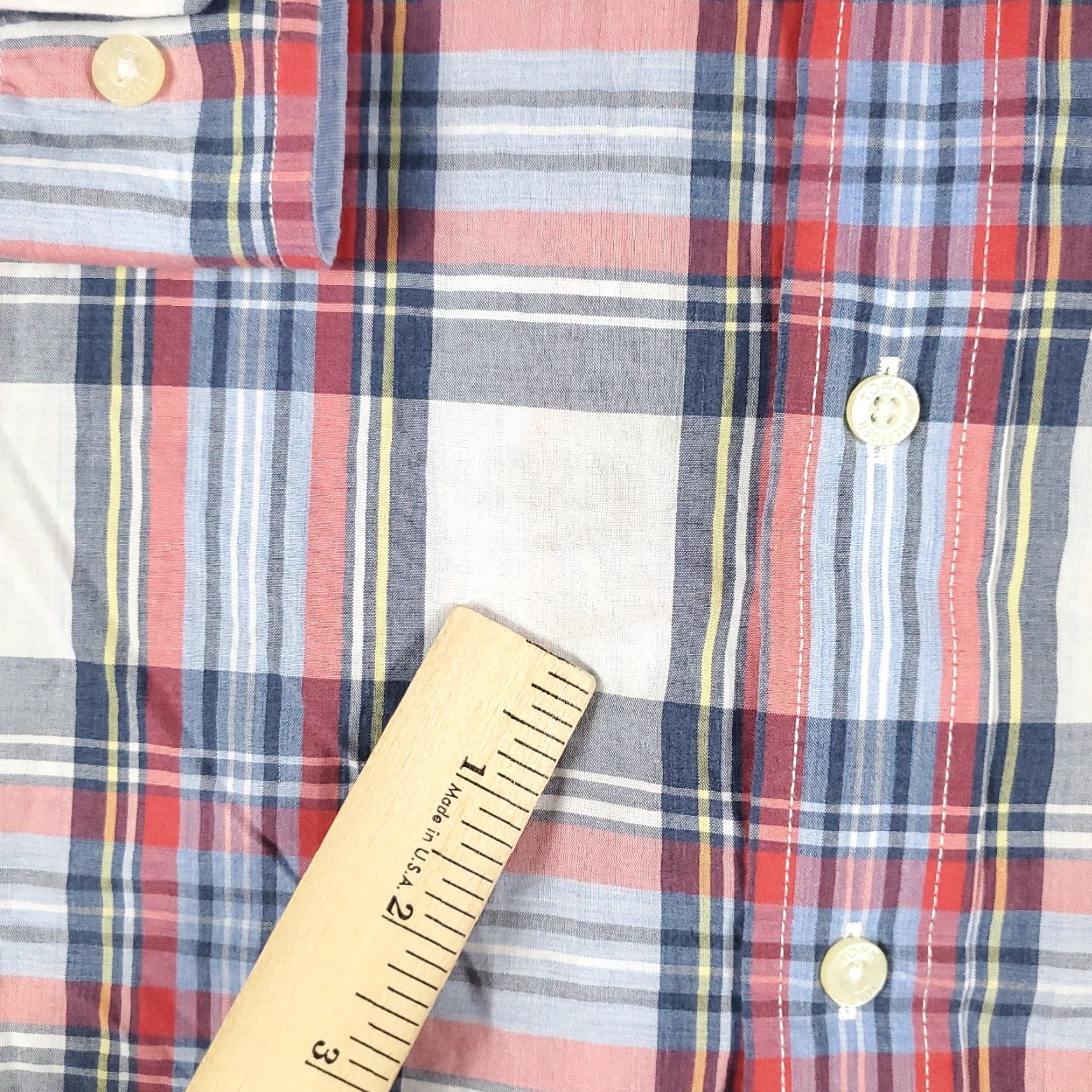 Tommy Hilfiger Tommy Hilfiger Shirt Mens Large Red Plaid Button-Up Long Sleeve Casual Classic Preppy Mens Size US L / EU 52-54 / 3 - 3 Thumbnail