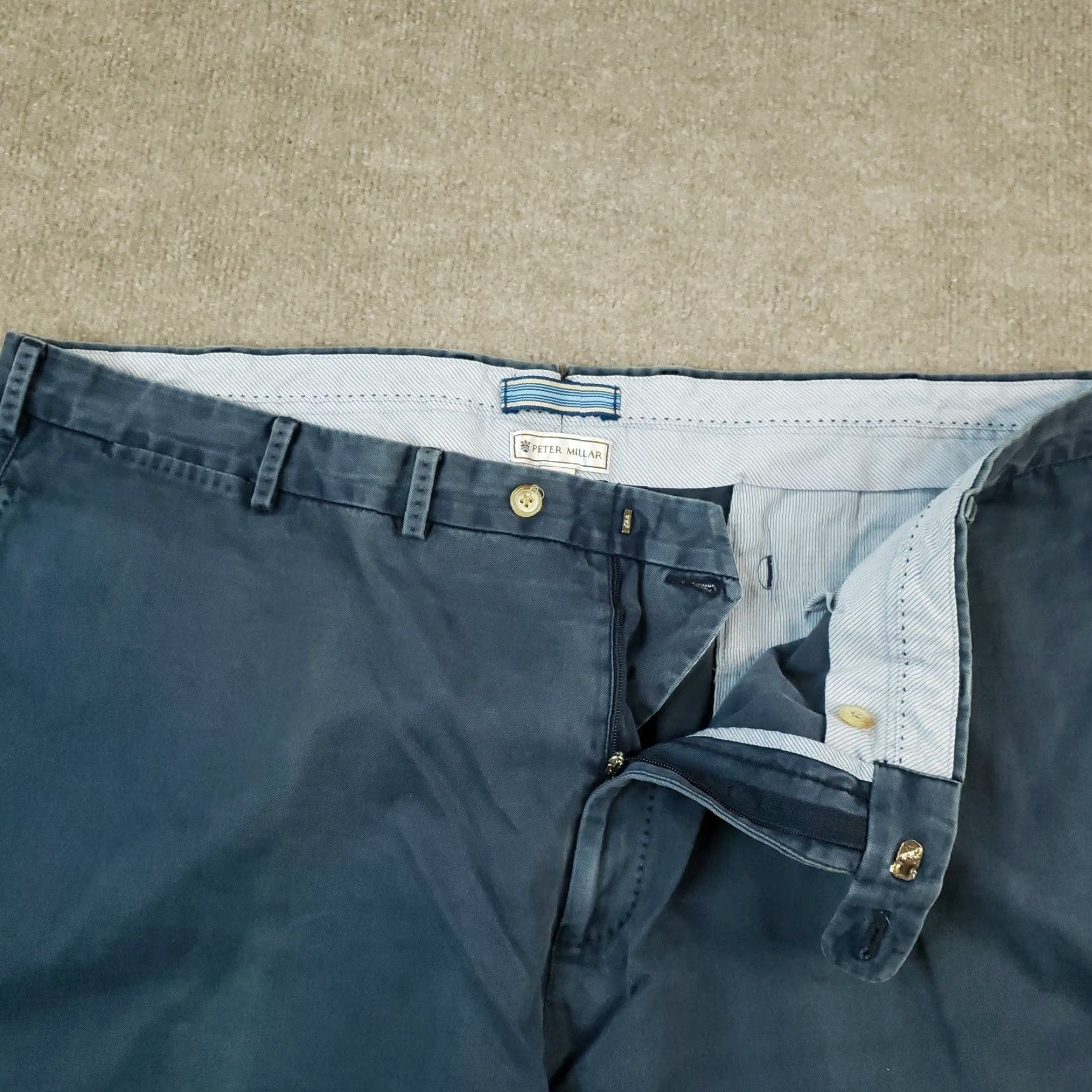 Peter Millar Peter Millar Mens Shorts 44 Blue Chino Flat Front Golf Size US 44 / EU 60 - 7 Thumbnail