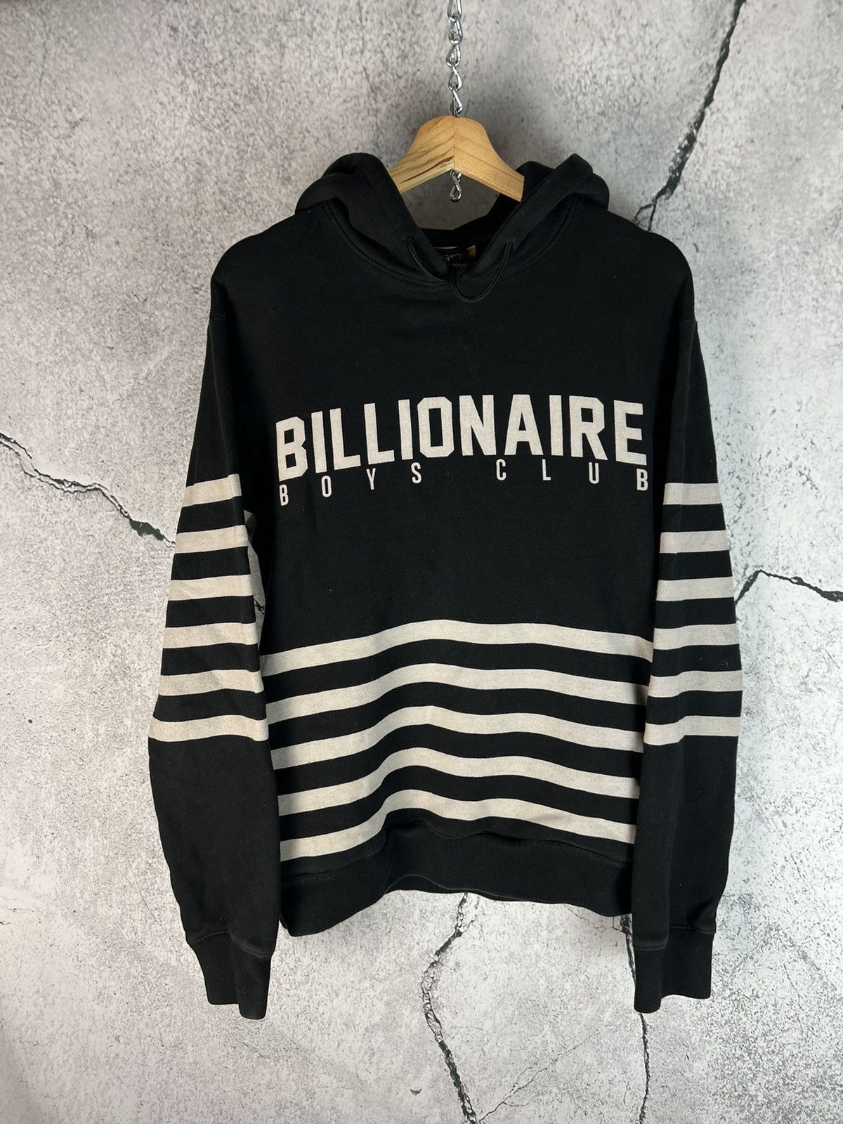 image of Billionaire Boys Club OG Spell-Out Logo Pullover Hoodie in Navy, Men's (Size Medium)