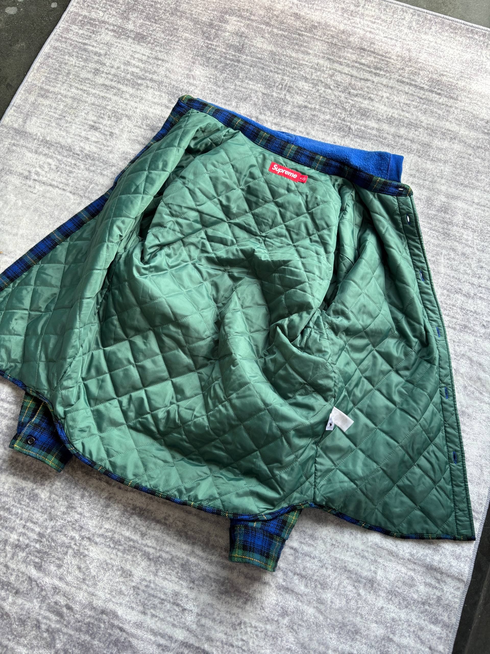 Supreme Supreme Tartan Flannel Hooded Shirt blue/green Size US M / EU 48-50 / 2 - 16 Thumbnail