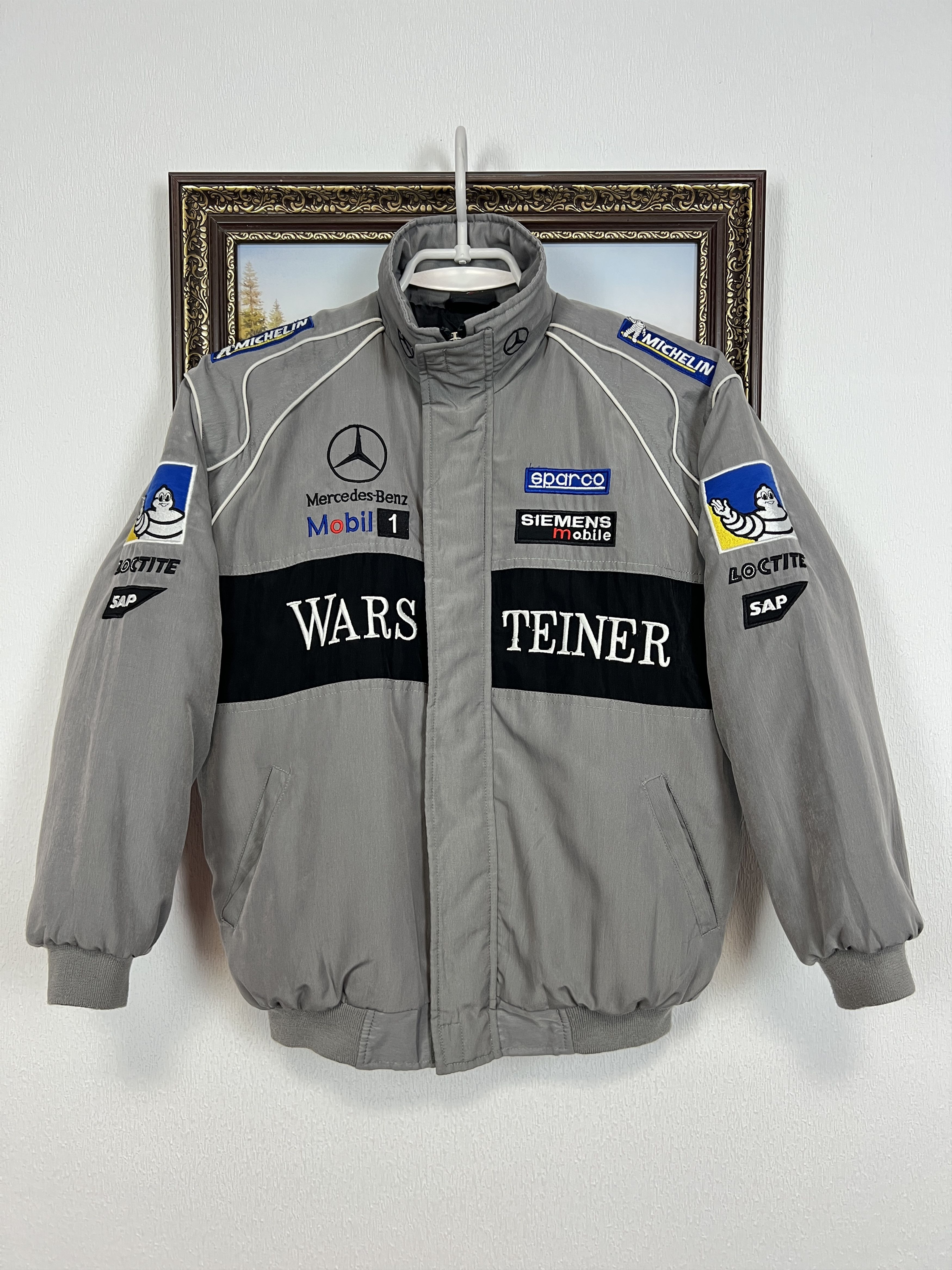 Mercedes-Benz Vintage Mercedes Benz Racing Formula 1 Bomber Warsteiner Size XS / US 0-2 / IT 36-38 - 1 Thumbnail