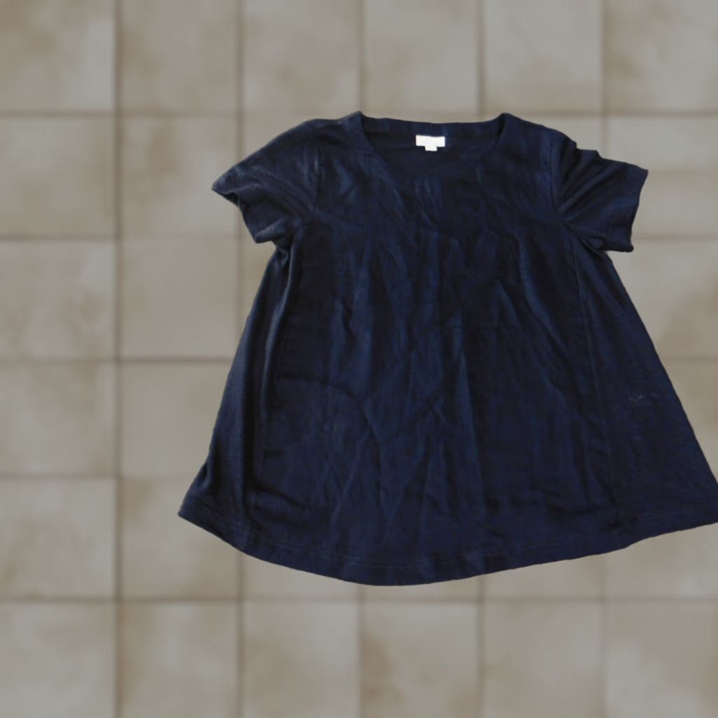 J. Jill J. Jill Blouse Shirt Womens Small Blue Linen Round Neck Cap Sleeve Pullover Casual Short Sleeve Solid Rayon Linen Size S / US 4 / IT 40 - 1 Thumbnail