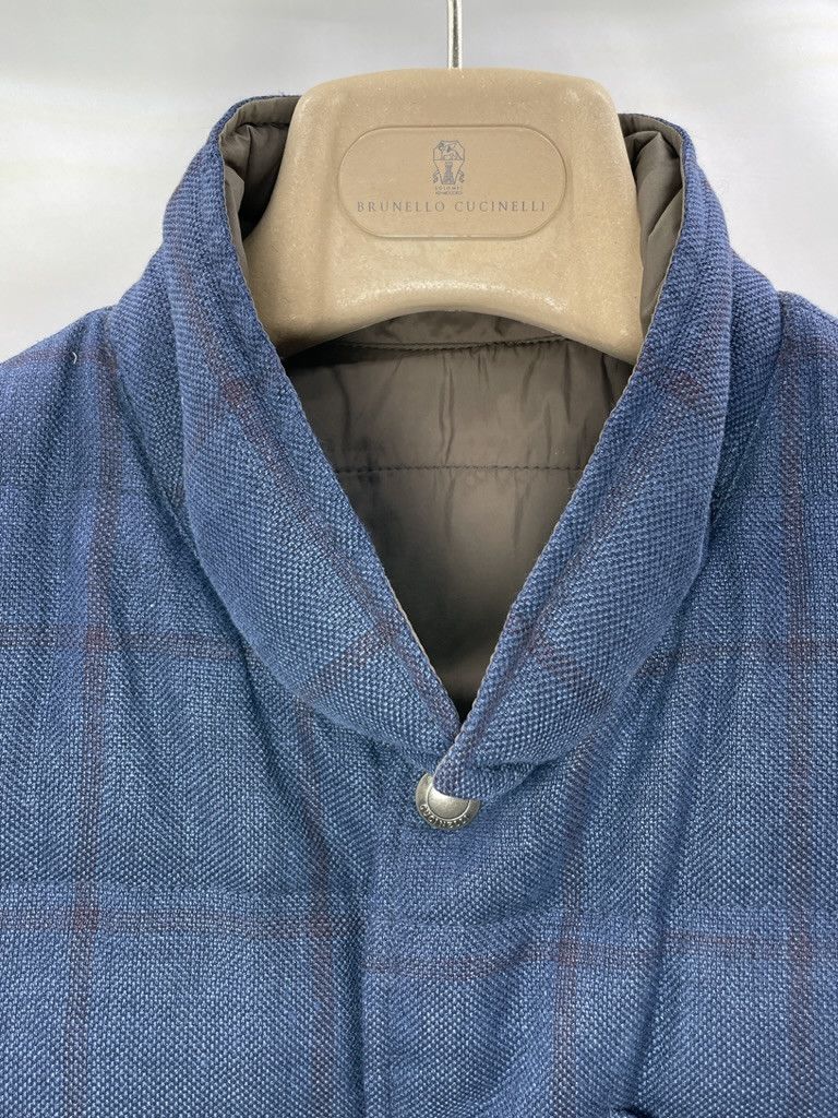 Brunello Cucinelli BRUNELLO CUCINELLI Linen Wool Silk Down Reversible Vest Size US M / EU 48-50 / 2 - 2 Thumbnail