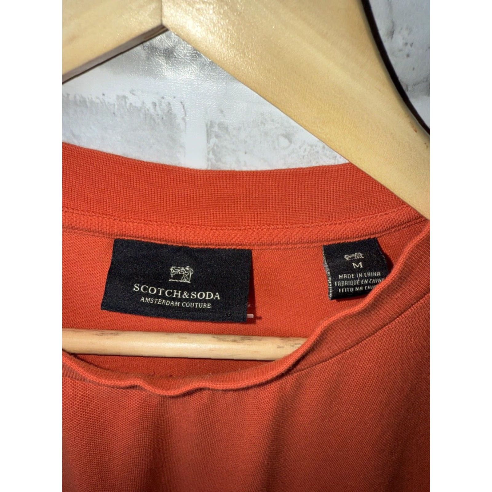 Scotch & Soda VINTAGE Scotch & Soda Pocket Tee Shirt Mens Medium Orange Short Sleeve Cotton American Size US 31 - 2 Thumbnail