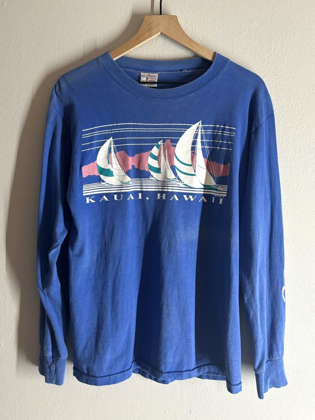 Vintage 1987 Sun-faded Poly Prints Hawaii Tee Size US L / EU 52-54 / 3 - 1 Thumbnail