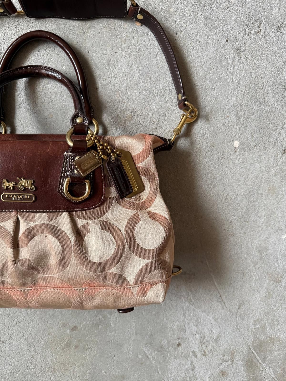 Coach Coach 2Way Signature Julianna Shoulder Bag Beige/Brown Size ONE SIZE - 4 Thumbnail