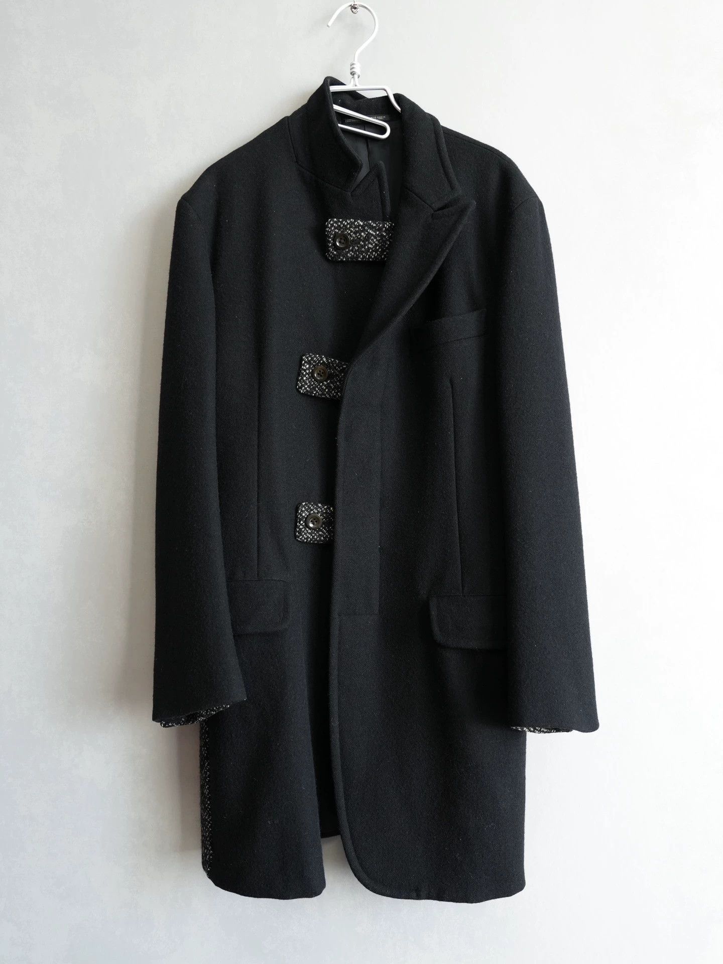 Yohji Yamamoto Yohji Yamamoto 04AW Paneled Wool-Nylon Coat Black Size US M / EU 48-50 / 2 - 2 Thumbnail