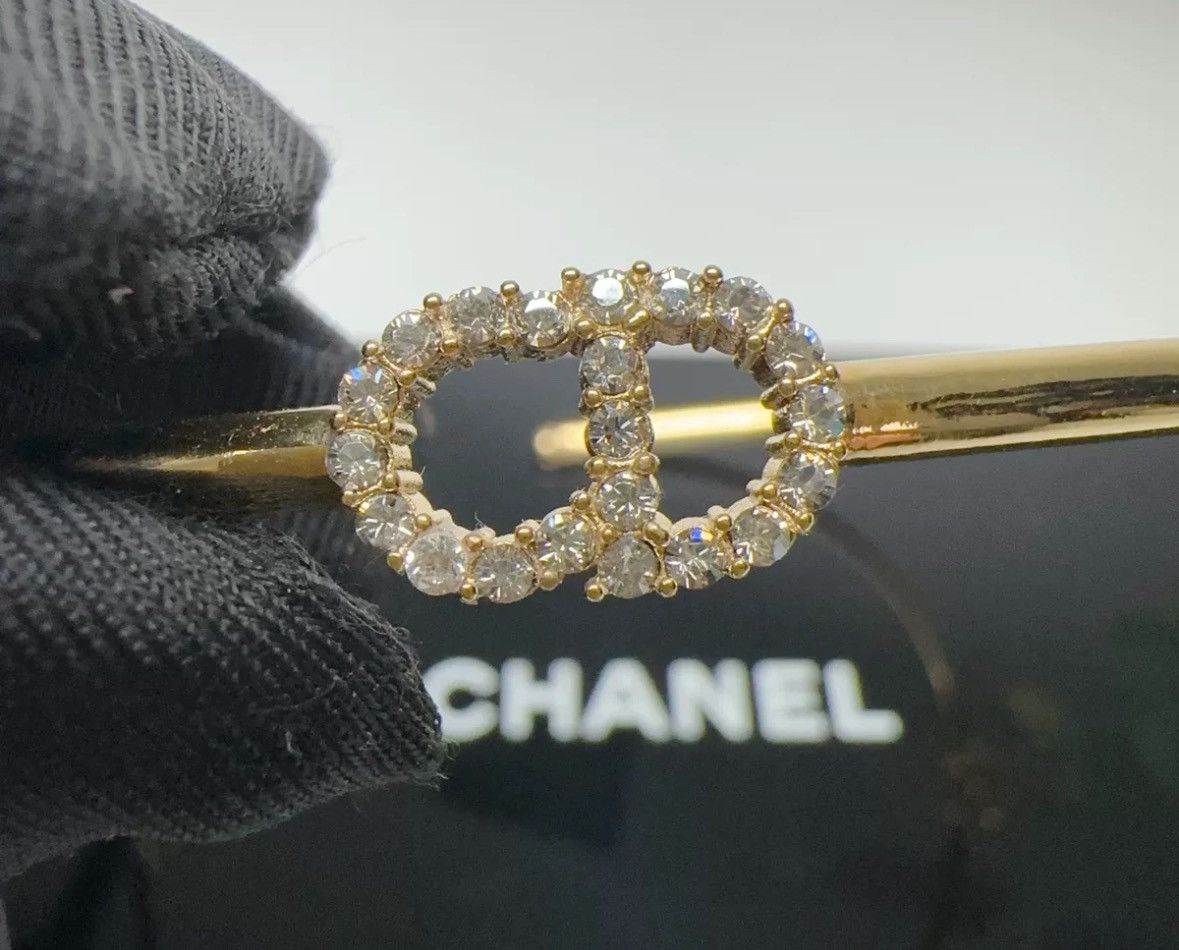 Dior Dior letter with diamond gold choker collar Size ONE SIZE - 4 Thumbnail