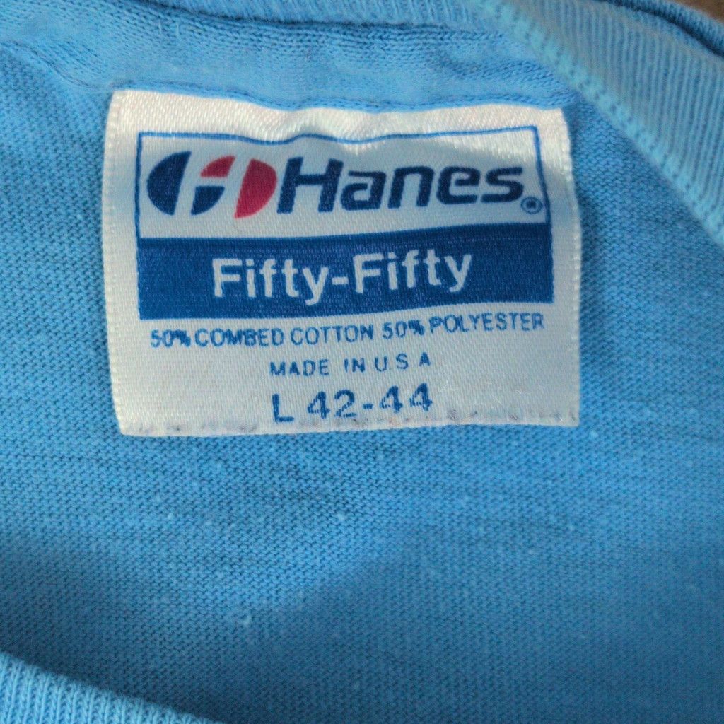 Hanes × Vintage Vintage Hang On Water Skiing Dog Single Stitch Blue T-Shirt Size US L / EU 52-54 / 3 - 2 Thumbnail