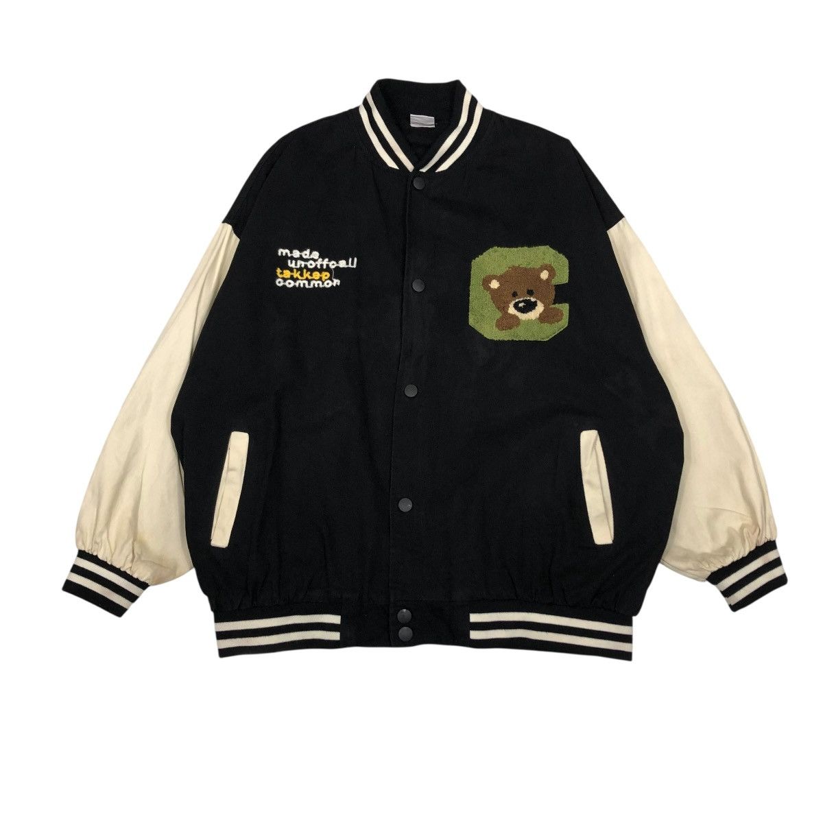 Japanese Brand 🔥VINTAGE BOMBER JACKET VARSITY HOOK BIG LOGO DESIGN CARTOON Size US XL / EU 56 / 4 - 1 Thumbnail
