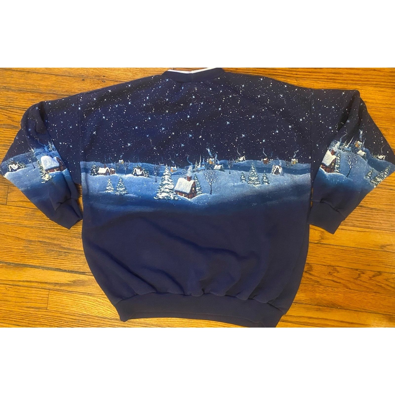 Vintage VTG Angel Snow Nature Sweatshirt L Classic AOP Blue Pullover Size US L / EU 52-54 / 3 - 3 Thumbnail