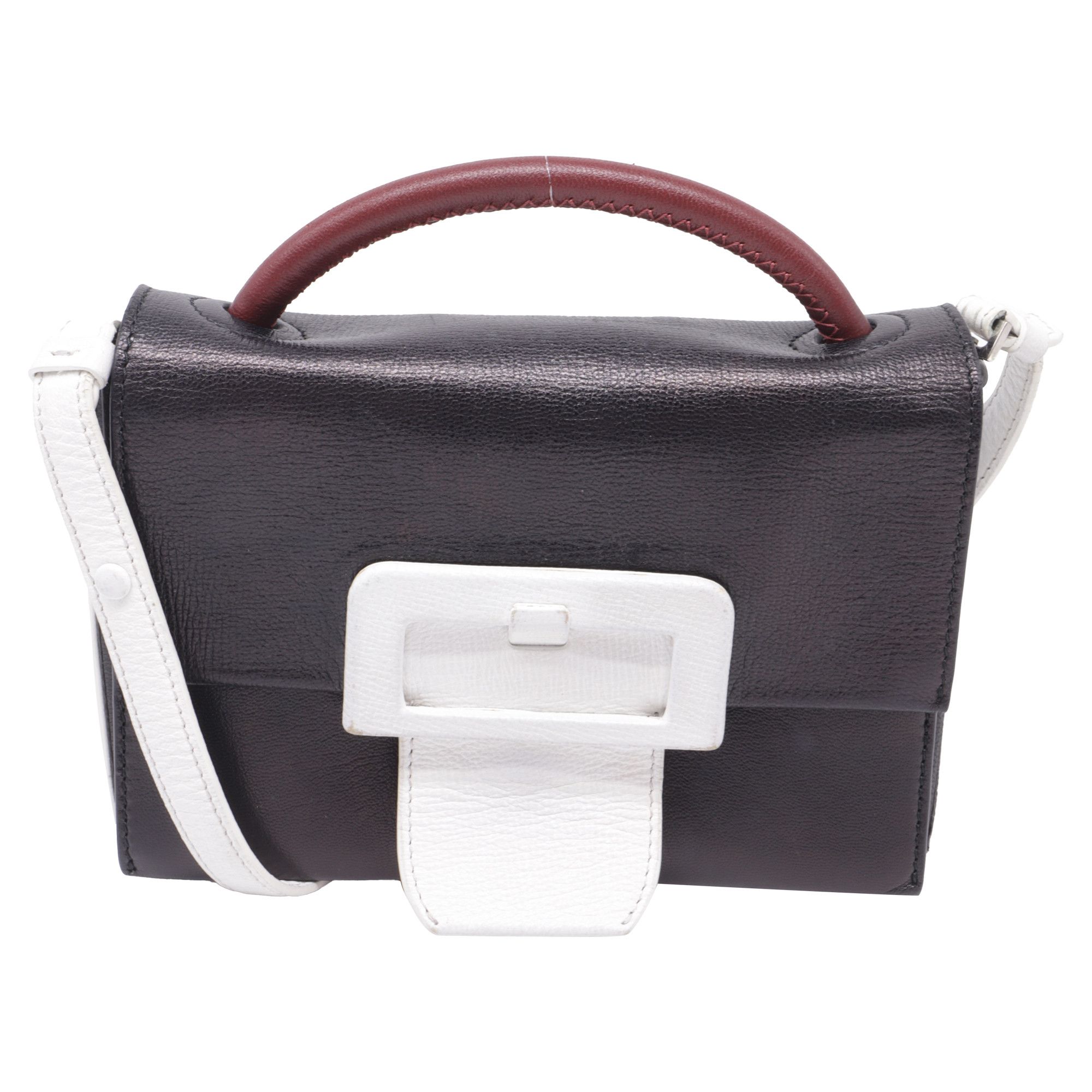 Maison Margiela Maison Margiela Buckle Detail Shoulder Bag in Black Goat Lea Size ONE SIZE - 1 Thumbnail