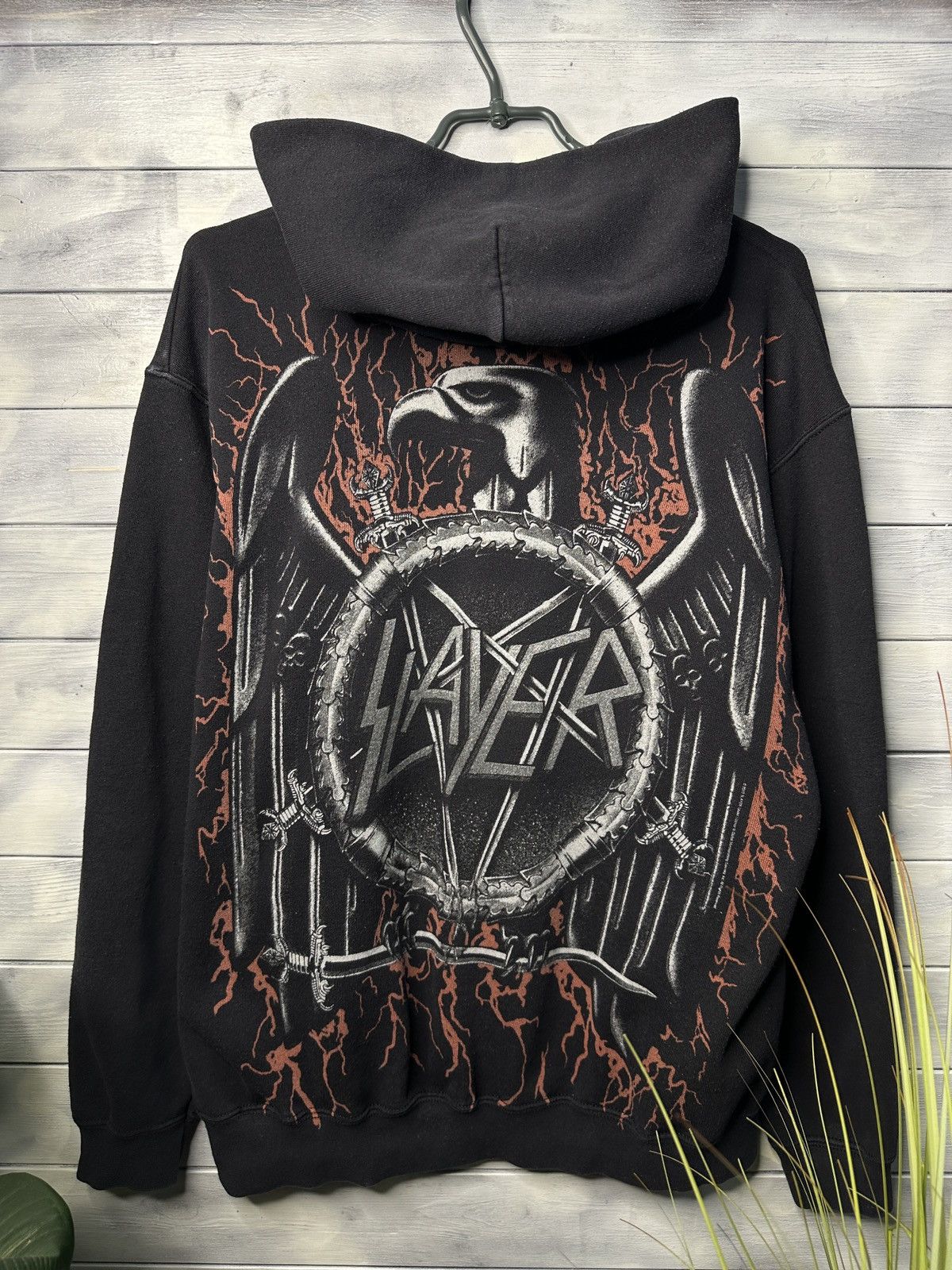 Band Tees Rare Vintage Zip Hoodie Slayer Two Big Logo Eagle Anarchy Size US L / EU 52-54 / 3 - 2 Thumbnail