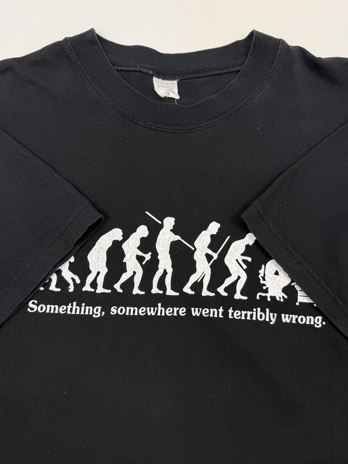 Vintage Y2K Vintage Human Evolution IT Geek Humor Graphic Boxy Tee Size US M / EU 48-50 / 2 - 2 Thumbnail