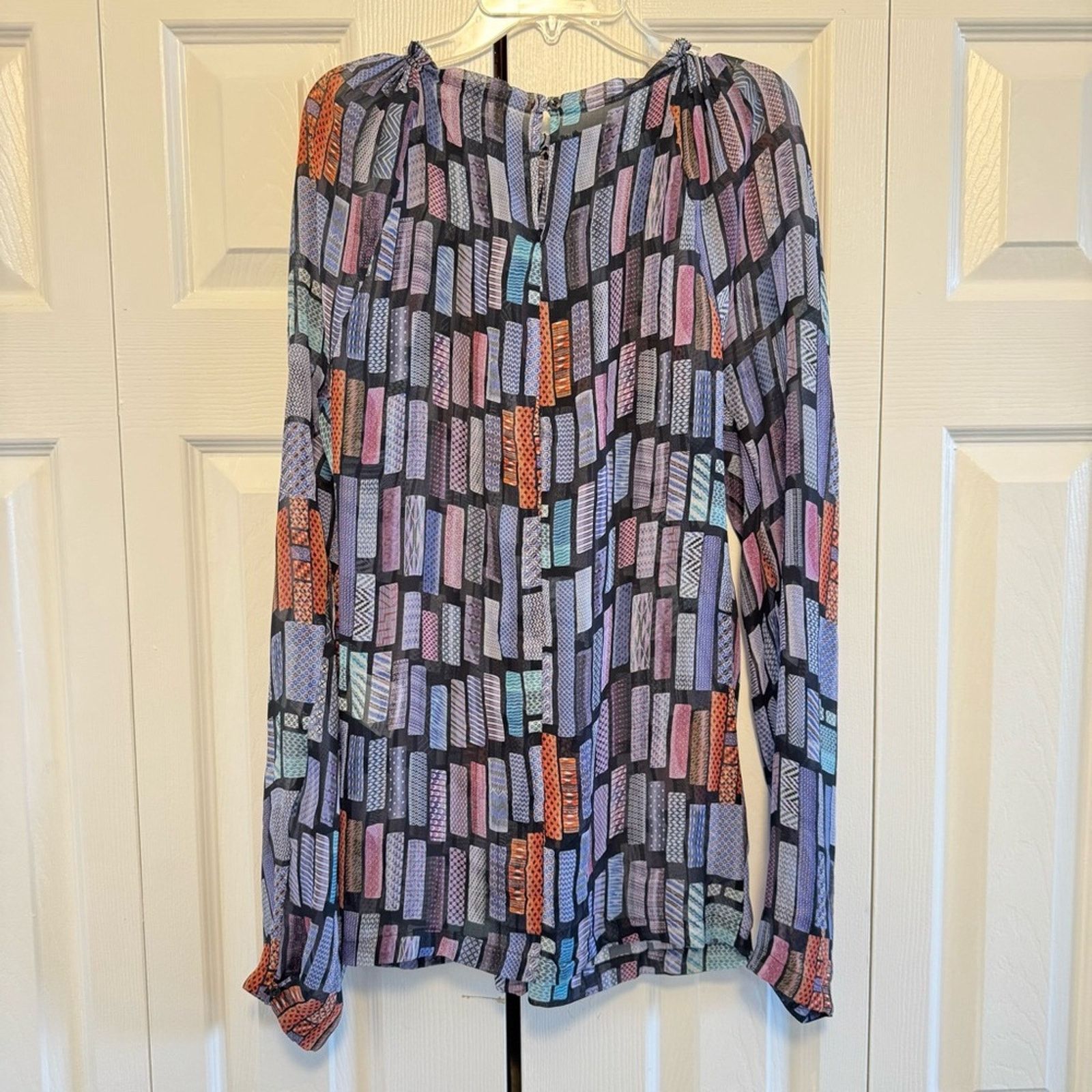See by Chloe See By Chloe Purple and Orange Pleated Blouse, Size 8, Silk Size M / US 6-8 / IT 42-44 - 4 Thumbnail