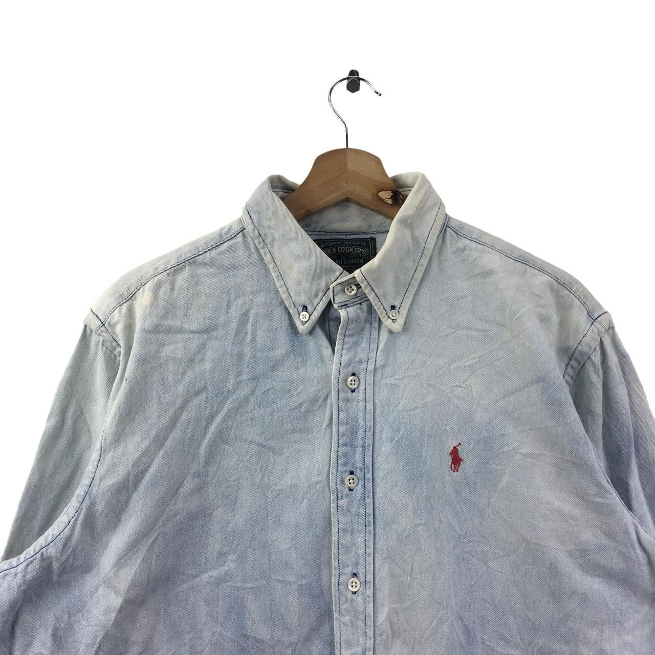Vintage Vtg POLO COUNTRY USA Ralph Lauren Denim Jeans Jacket Size US M / EU 48-50 / 2 - 2 Thumbnail