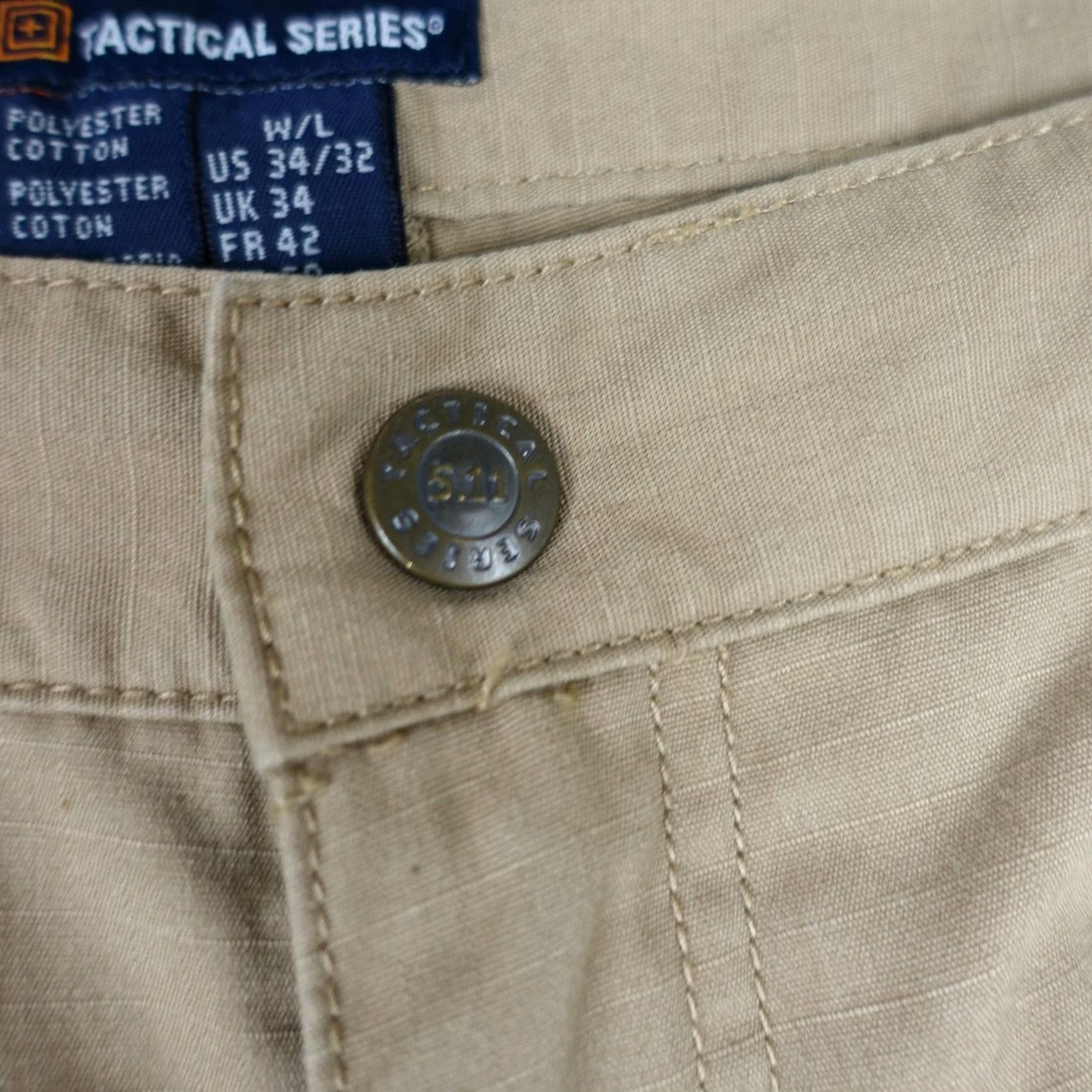Vintage 5.11 Tactical Cargo Pants Mens 31x30 Beige Elastic Waist Ripstop Workwear Series Cargo Pants Mens Beige Size US 31 - 3 Thumbnail