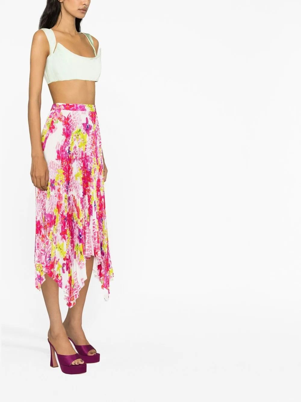 Versace o1y0226 Midi Skirt in Multicolor Size 30" / US 8 / IT 44 - 4 Thumbnail