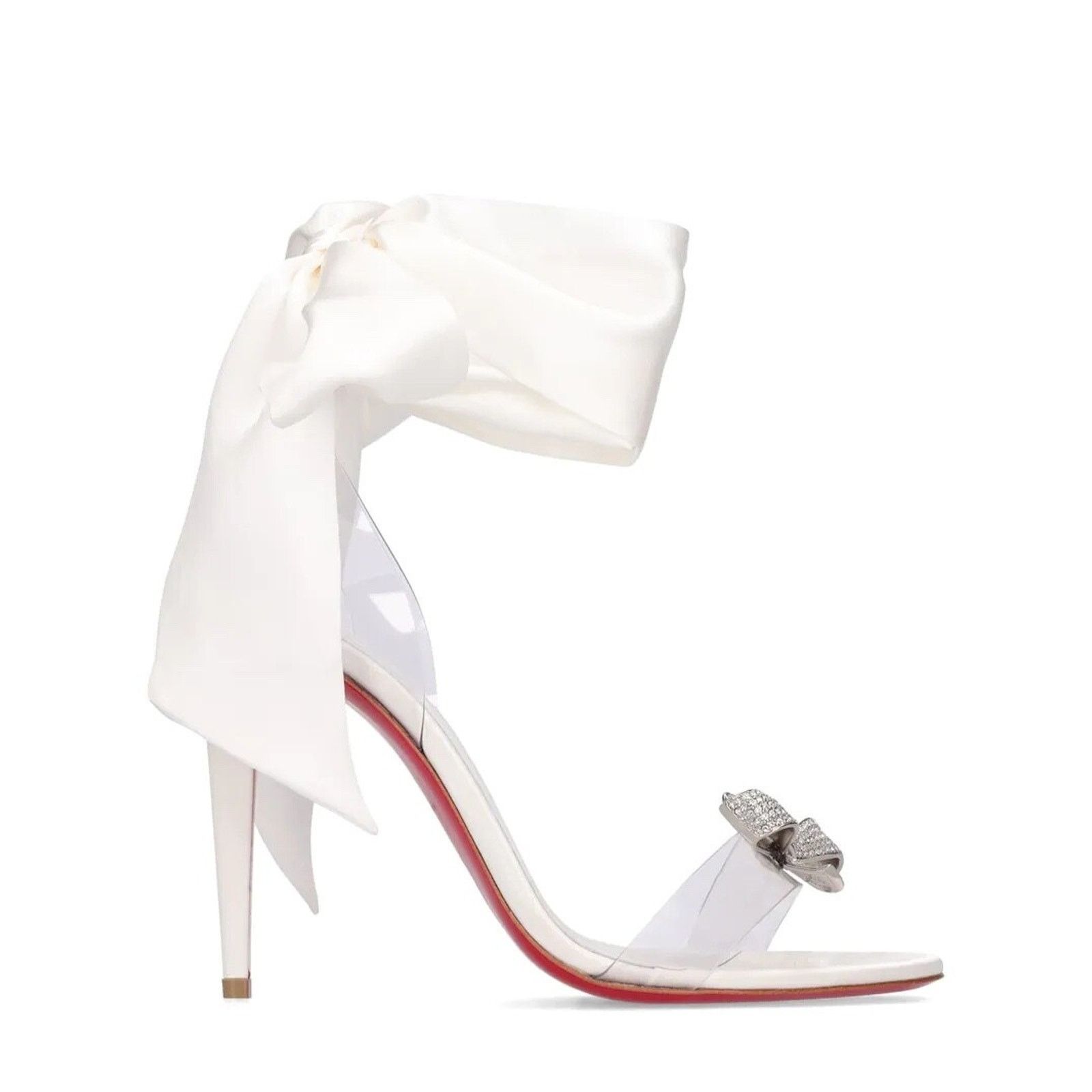 Christian Louboutin Christian Louboutin Astrinodo 100 Ivory PVC Bow Lace Up Size US 7 / IT 37 - 6 Thumbnail