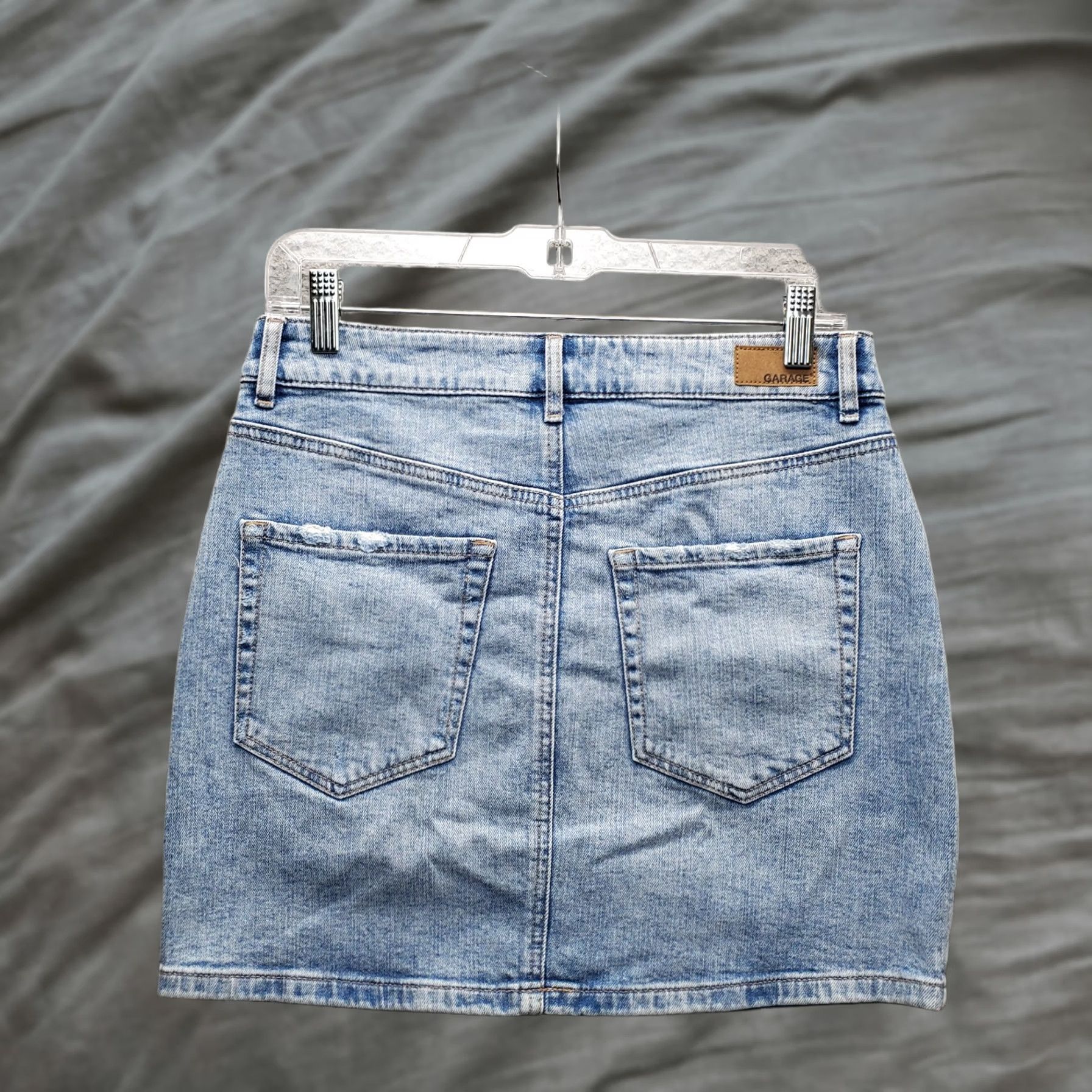 Garage Garage Womens Mini Skirt M Blue Denim Distressed Light Wash 5-Pocket Design Shorts? Size 32" / US 10 / IT 46 - 1 Thumbnail