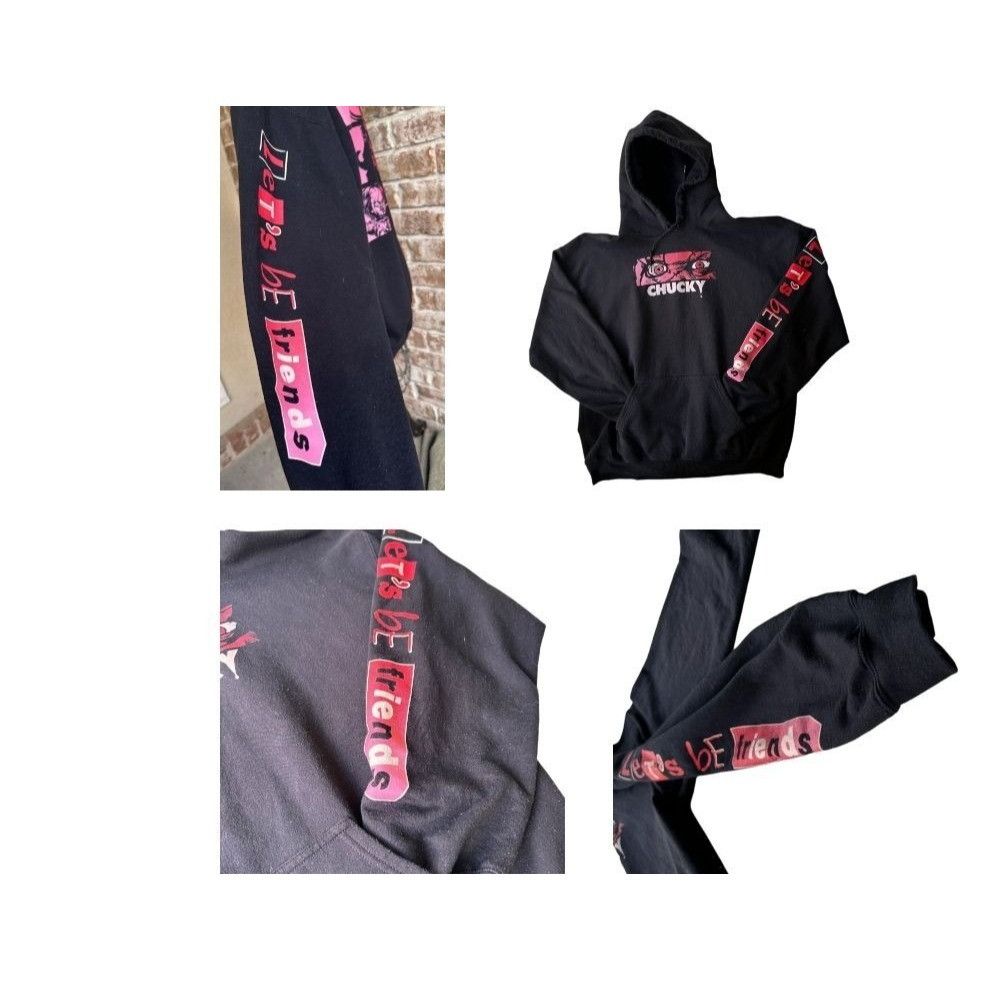 Other Chucky Let's Be Friends Hoodie Unisex Sz L Black Halloween C Size US L / EU 52-54 / 3 - 9 Thumbnail