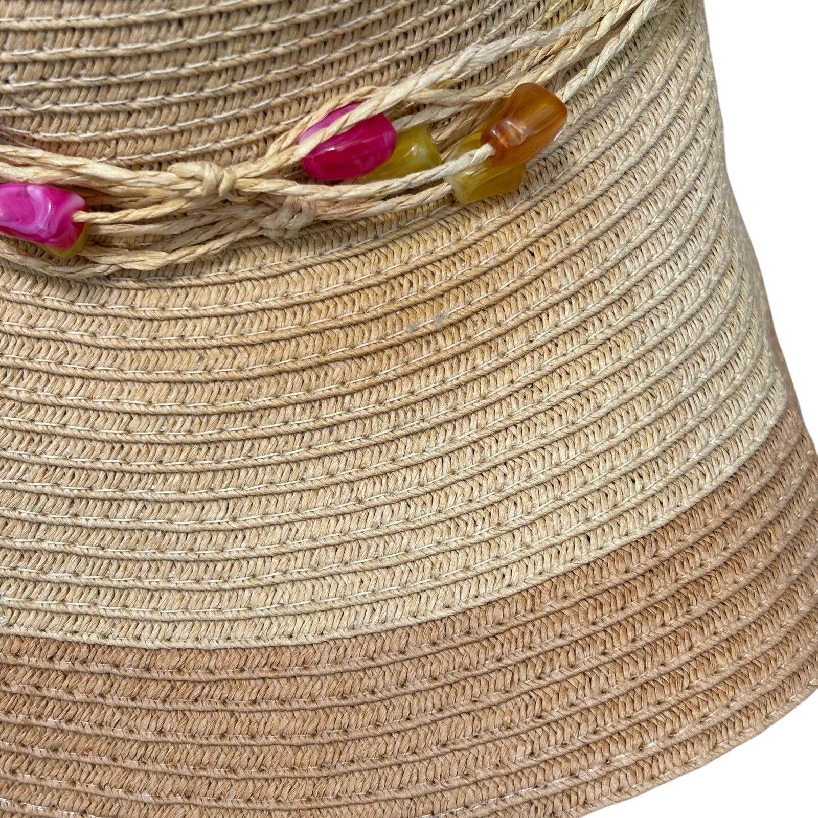 Panama Jack Tan & Pink Stone Panama Jack Sun Hat Size ONE SIZE - 5 Thumbnail