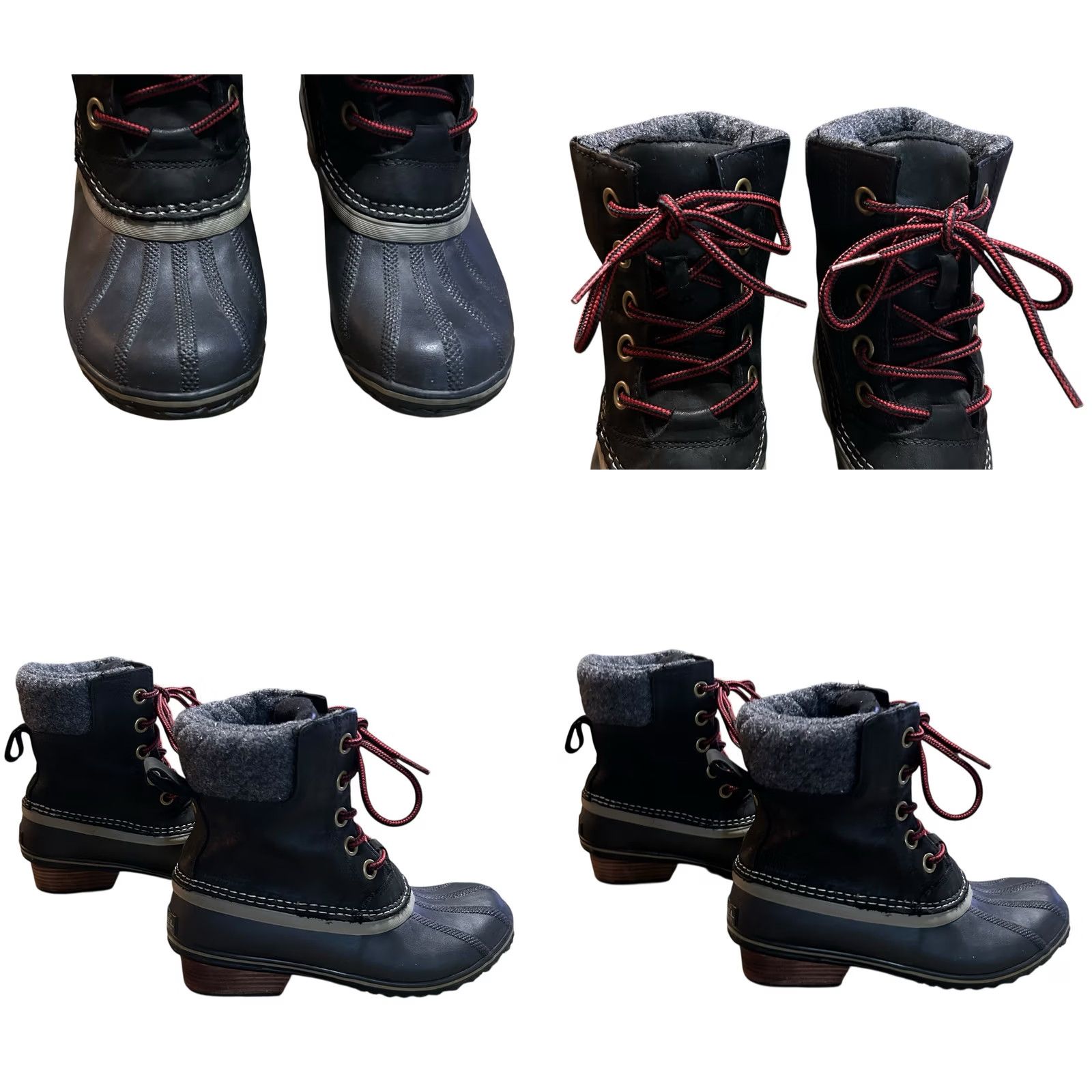 SOREL SOREL Slimpack II Winter Boots Black Leather/Rubber/Wool Waterproof Women Sz 6.5 Size US 7 / IT 37 - 8 Thumbnail