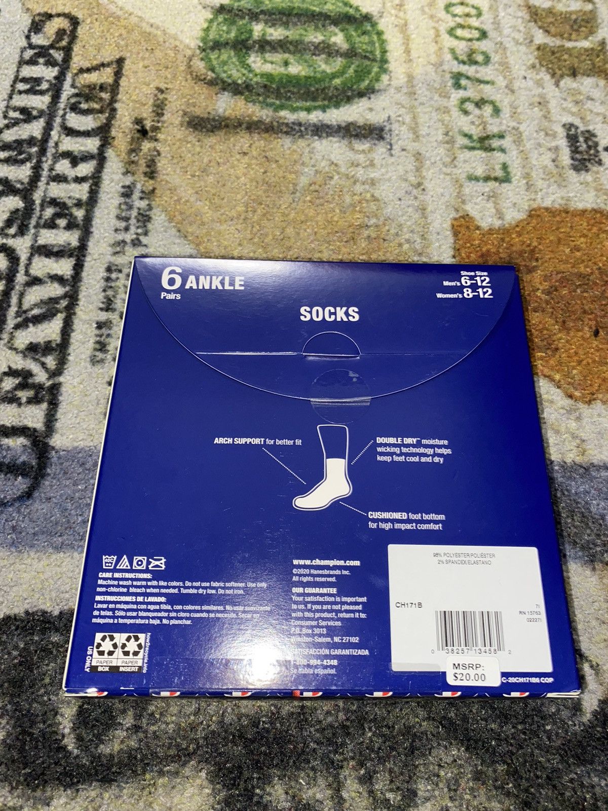 Champion Champion Cushioned Ankle Socks (6 Pack) Size ONE SIZE - 2 Thumbnail