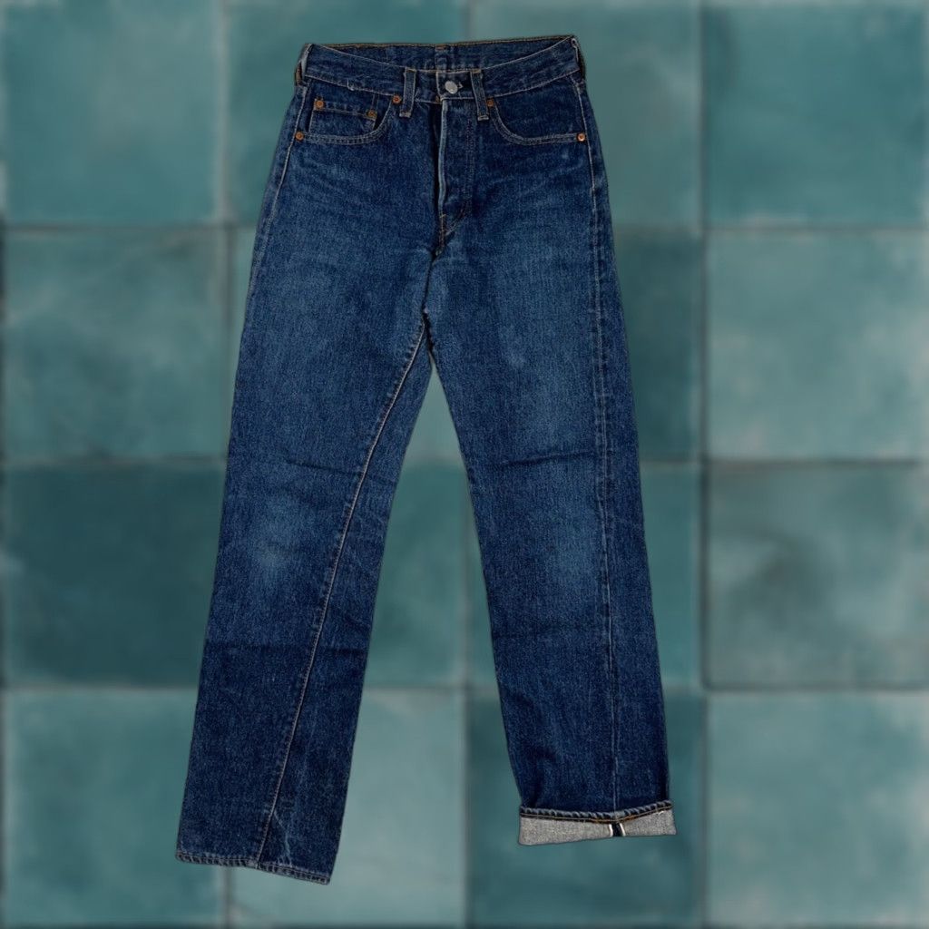 VINTAGE Levi's 501 Jeans (XX) 80s USA Dark Wash Blue Selvedge 27x34 27x34 Button Denim Straight Mens